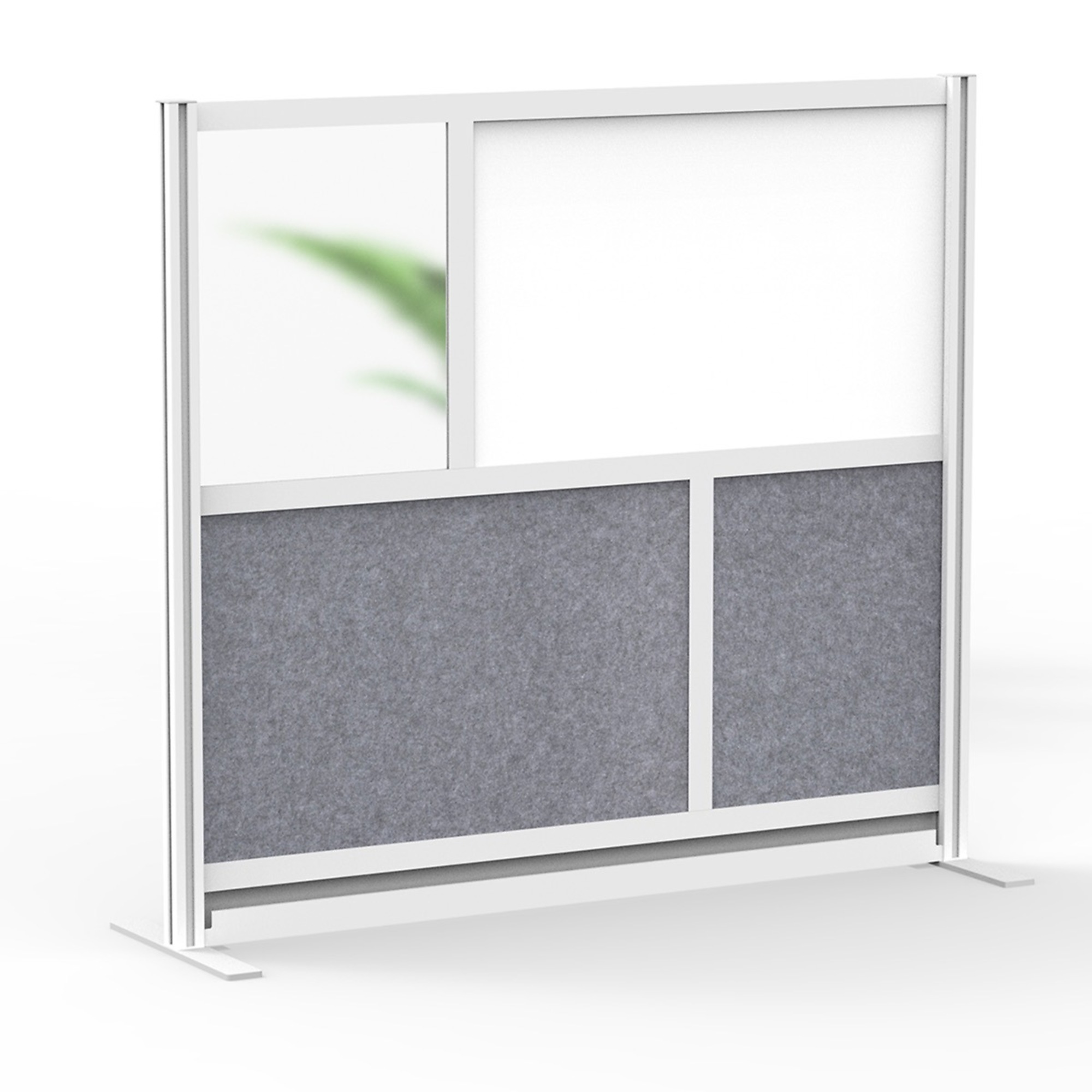 Luxor Modular Wall Divider System - 53in. x 48in., Polypropylene/PET Polyester, Gray Frame, Model# MW-5348-FWCG