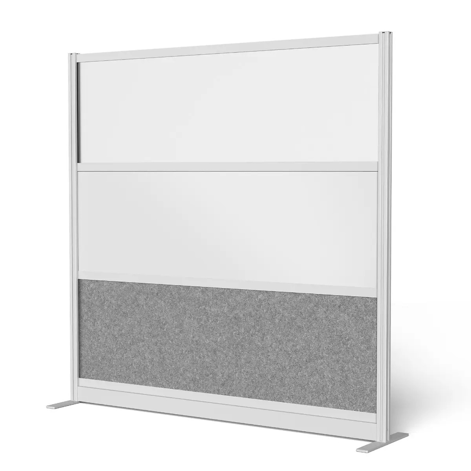 Luxor Modular Wall Divider System - 53in. x 70in., Polypropylene/PET Polyester Fabric, Gray, Model# MW-5370-FWCGWG