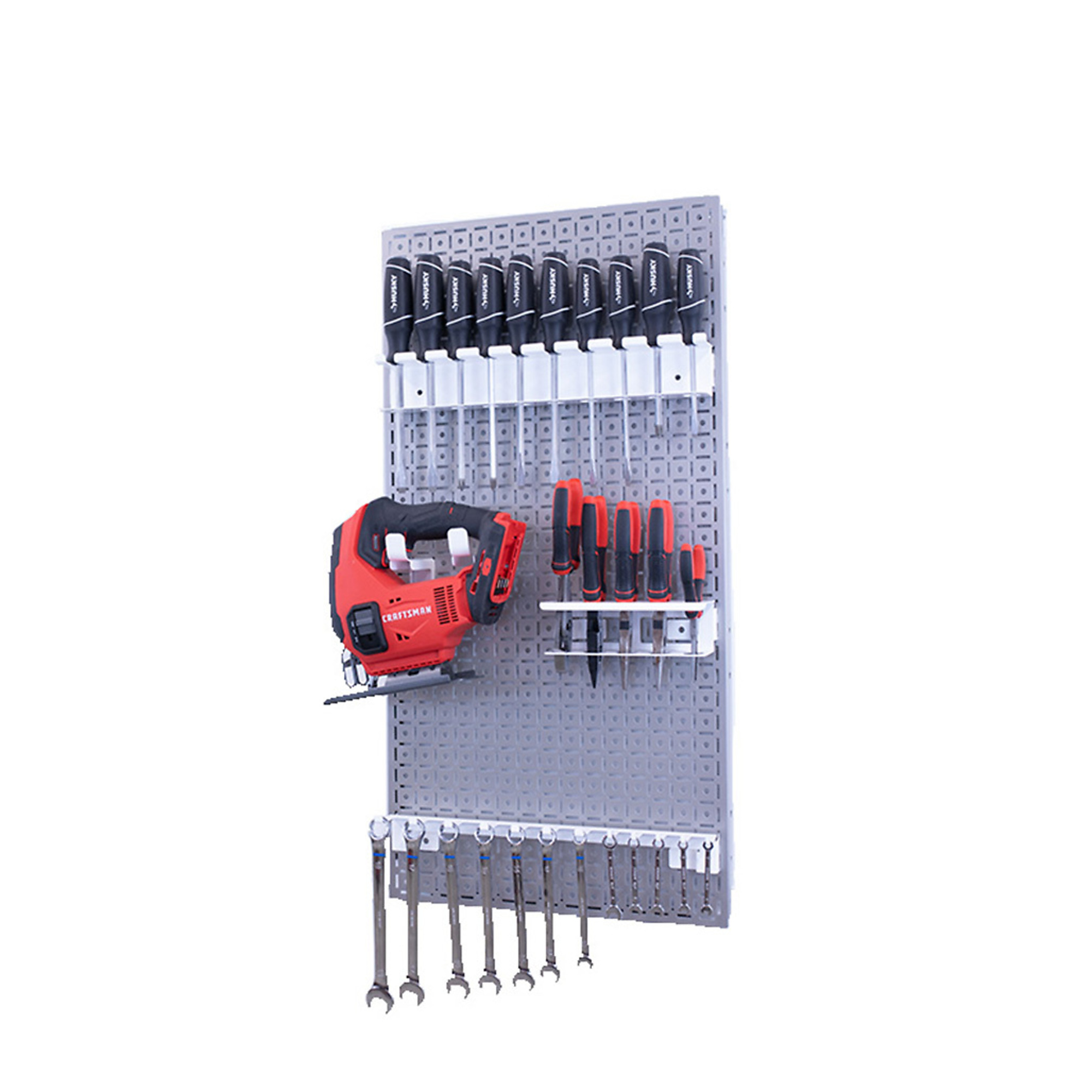 OmniWall, OmniWall metal pegboard storage kit for storage, Length 16 in, Width 32 in, Model# CGS-KIT-1PL