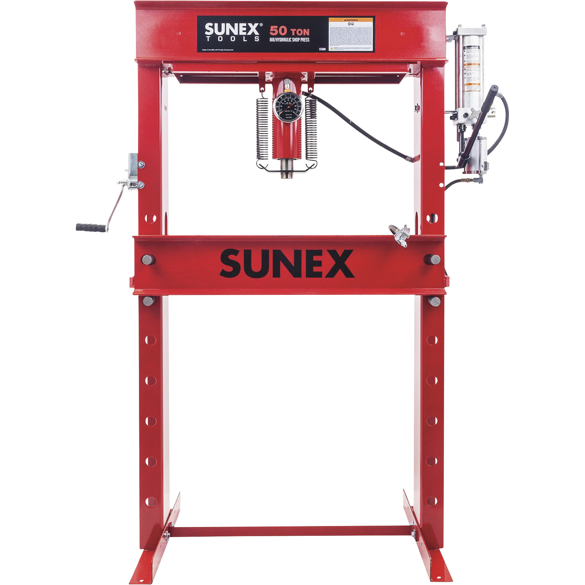 SUNEX 50-Ton Air/Hydraulic Shop Press, Model# 5750AH