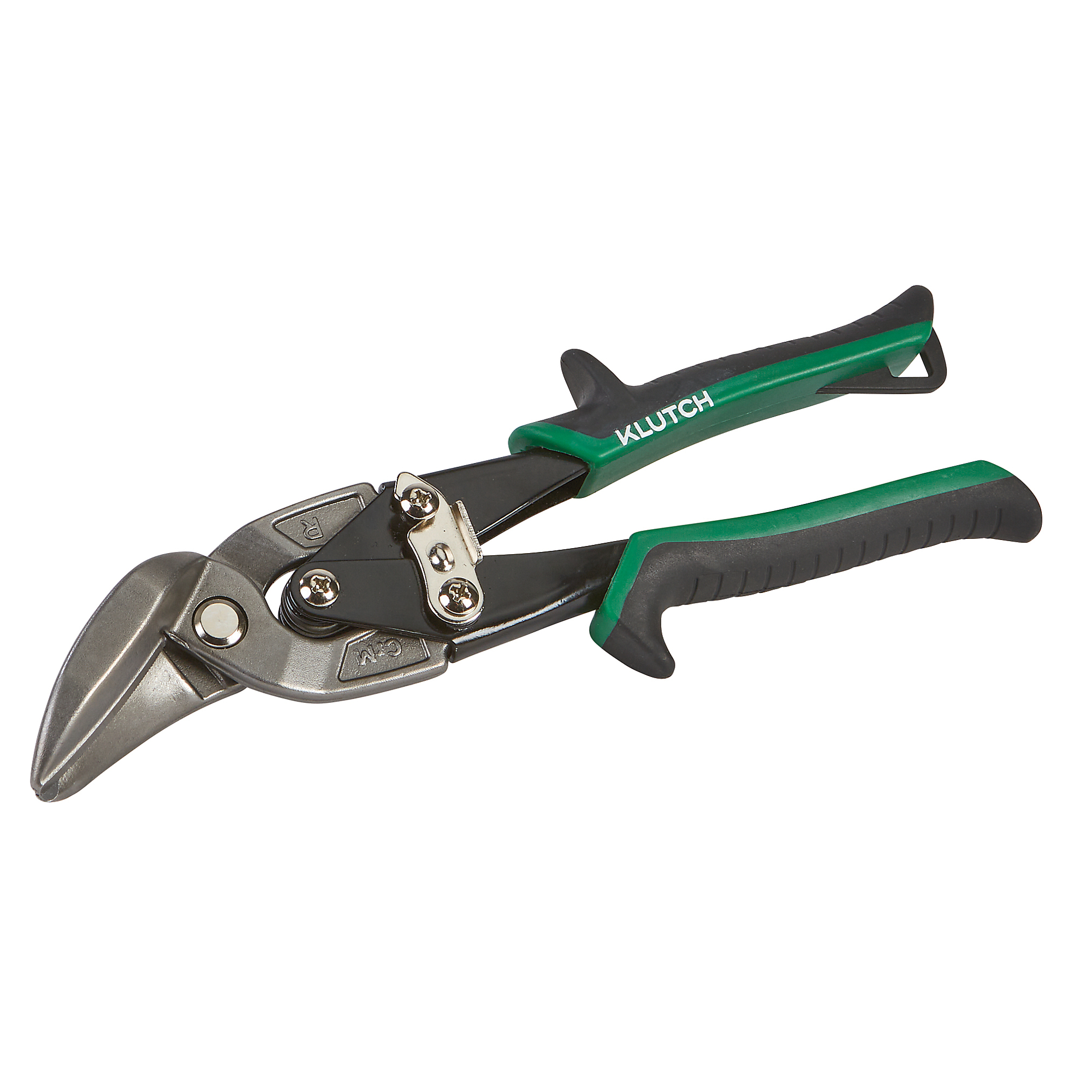Klutch Offset Right-Cut Snips, 1.5in. Blade, 10in. Length, Steel Construction, Sheet Metal, HVAC, Fabrication