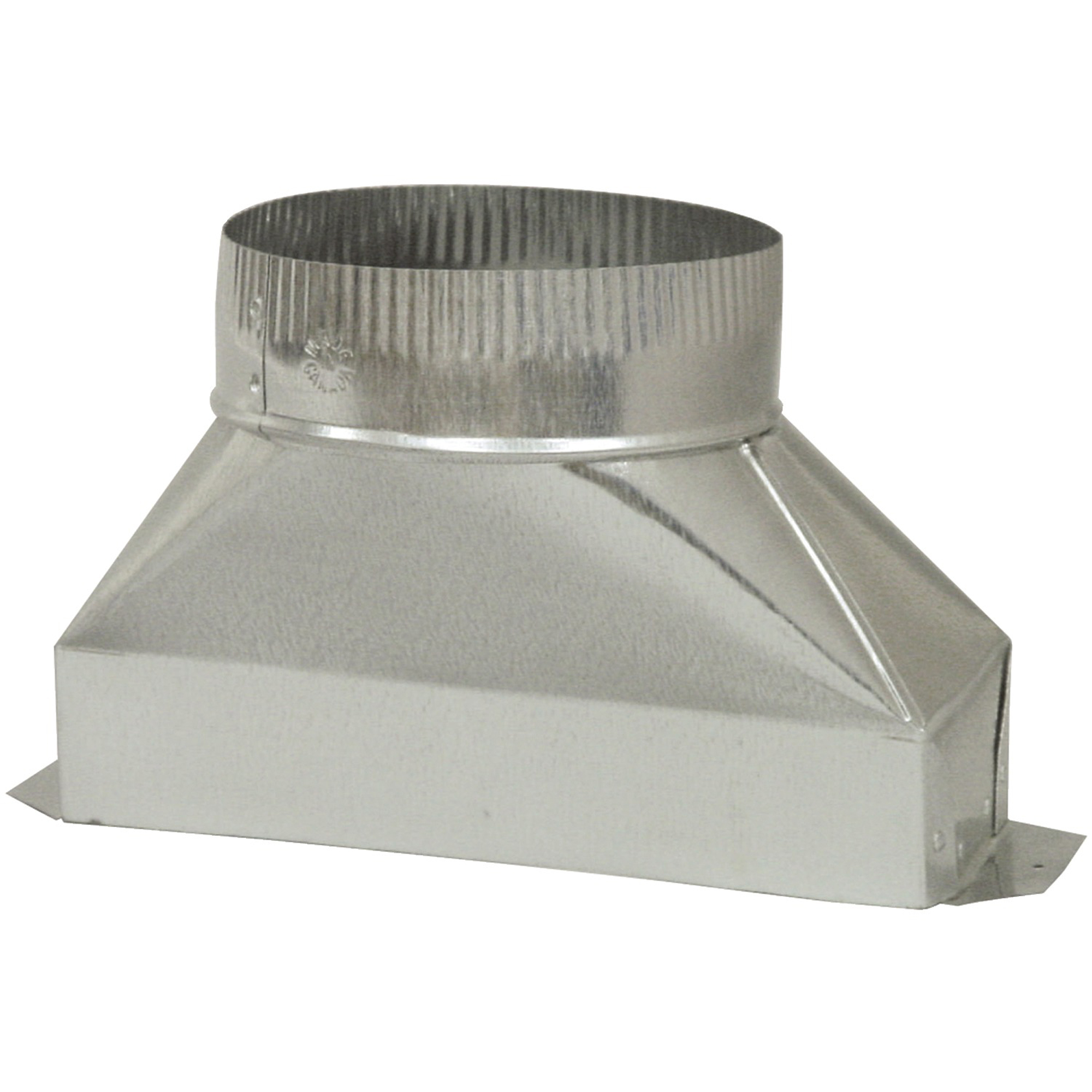 Deflecto, Galvanized Rectangular to Round Transition, 6in., Material Galvanized Steel, Model# DGT36