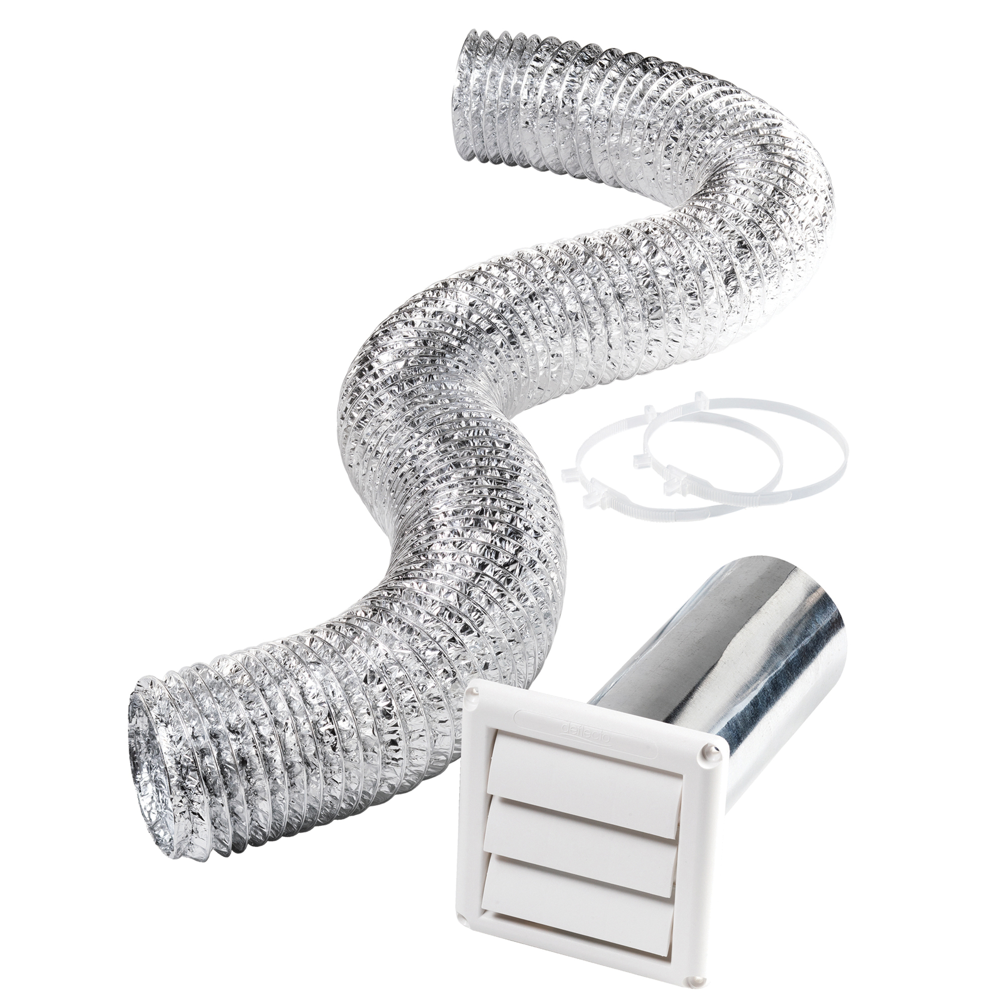 Deflecto Supurr-Flex, Dryer Vent Kit, 8ft., Material Combination, Model# SK8WF