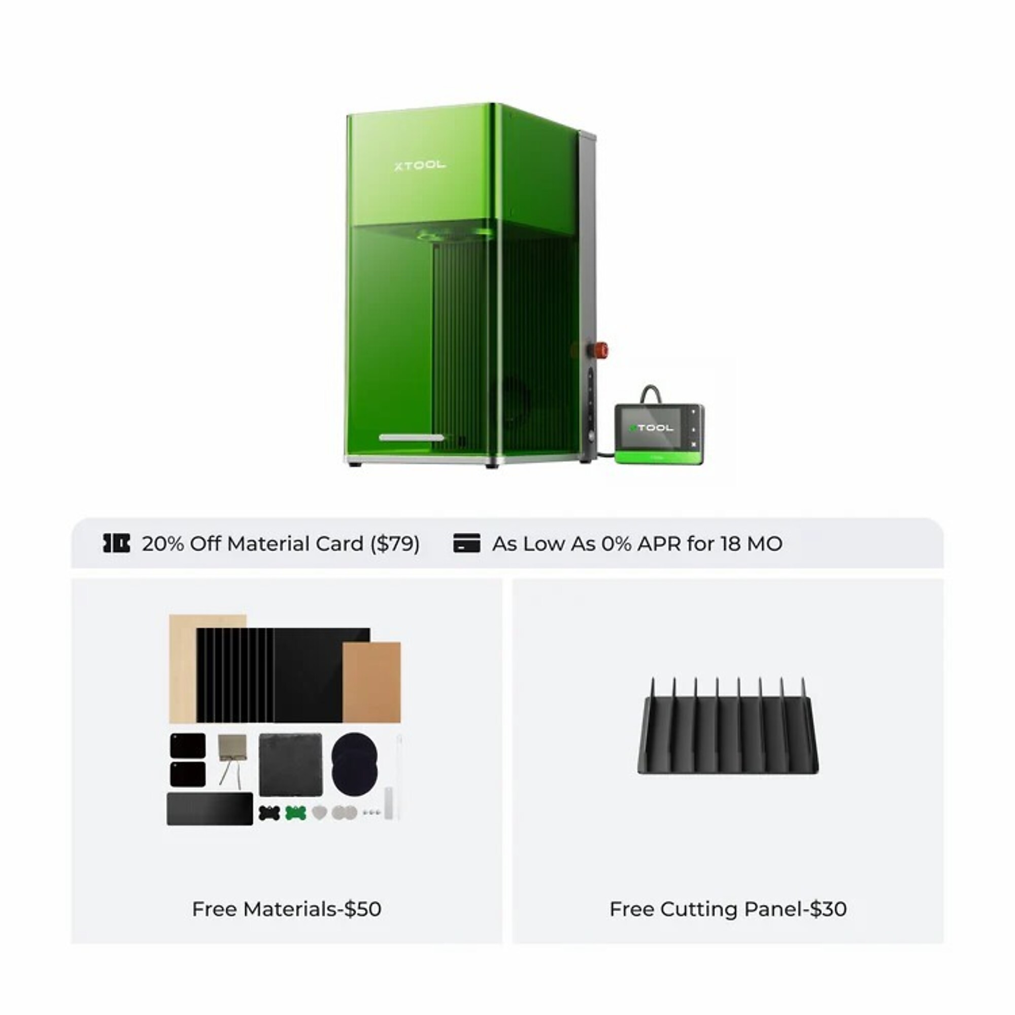 xTool, Laser Cutter and Engraver, Working Width 14.68 in, Working Length 10.77 in, Laser Power 20 W, Model# xTool F1 Ultra Standalone