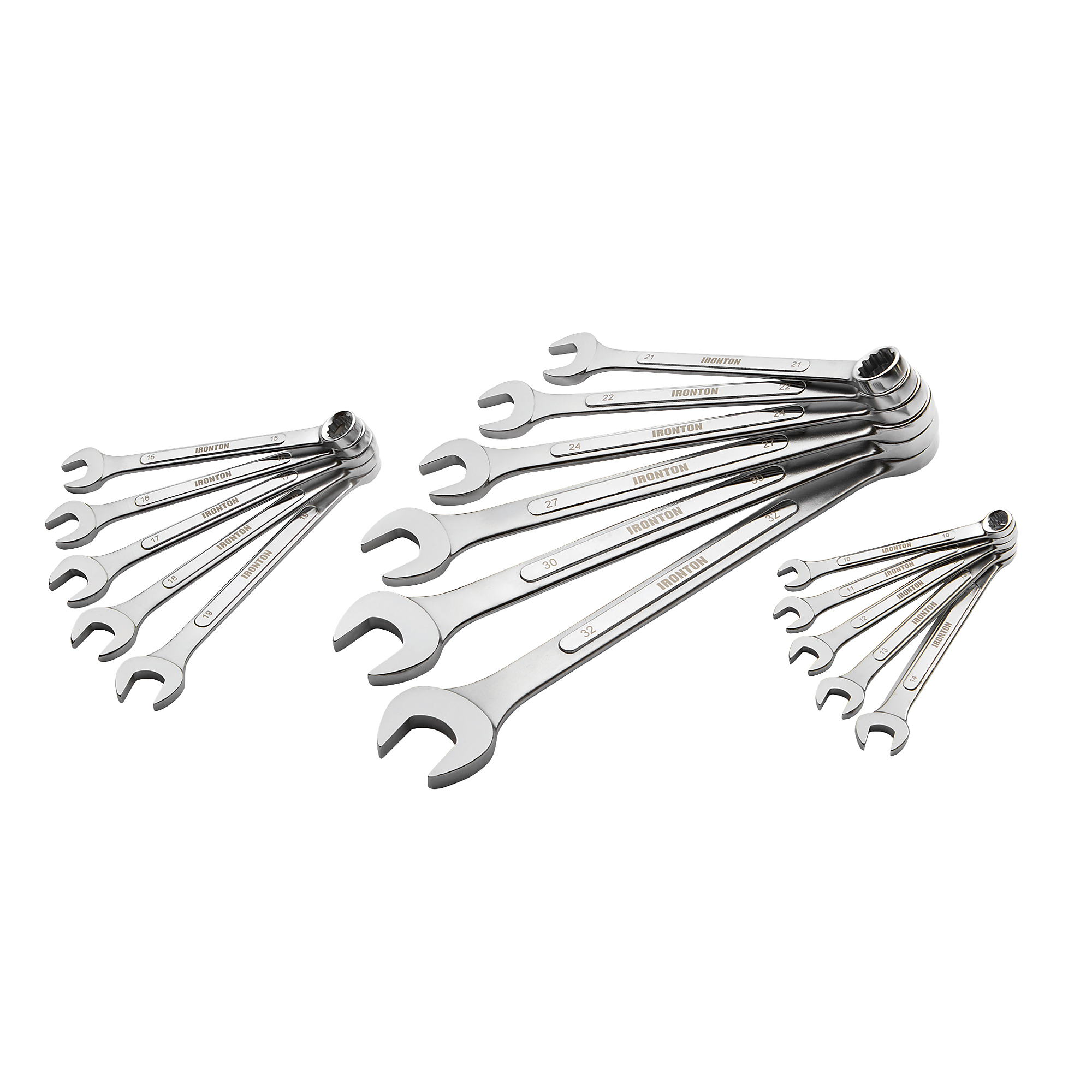 Ironton 16-Pc. Combination Raised Panel Wrench Set, Metric, Carbon Steel