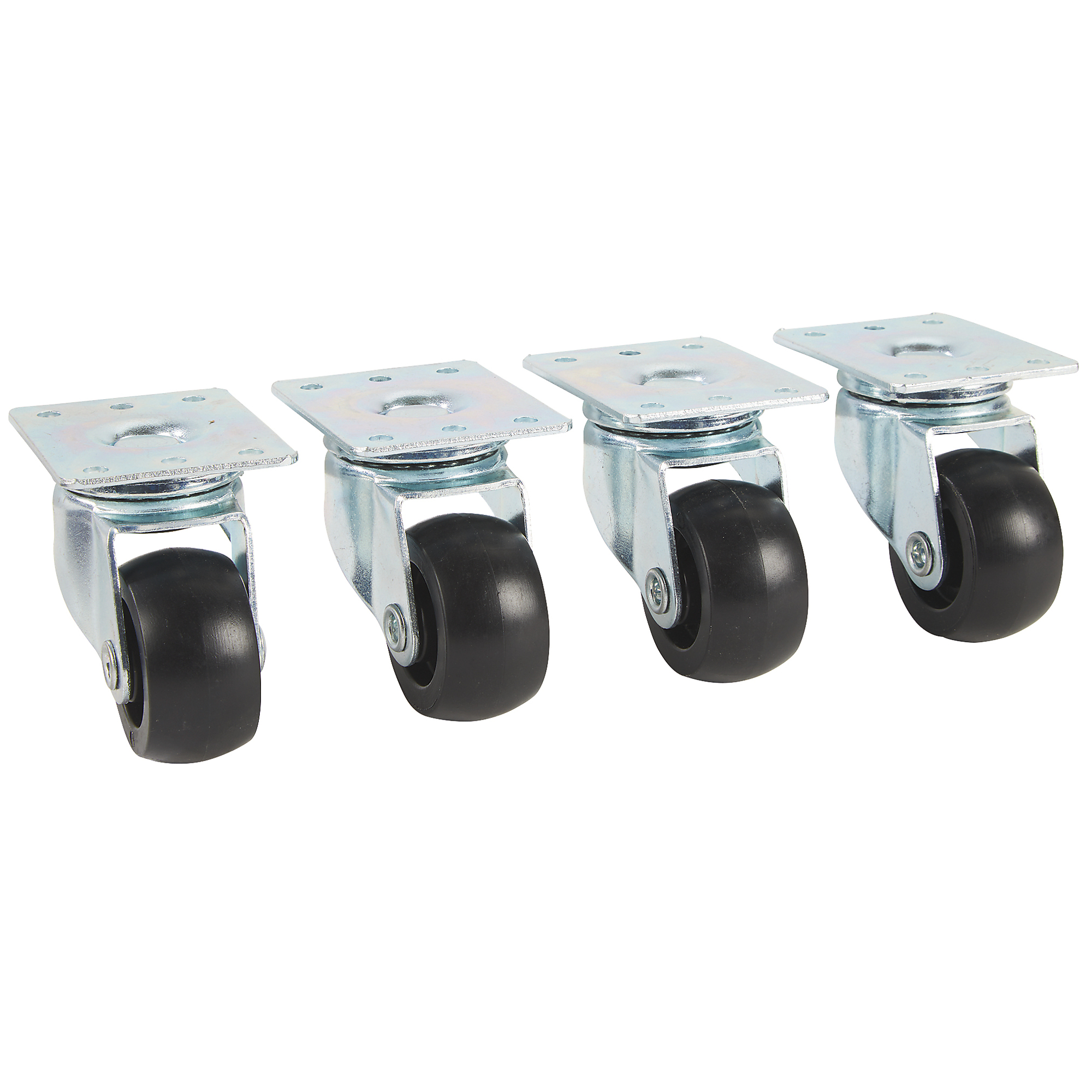 Klutch 2in. Polyolefin Swivel Casters, 4-Pack, 400-Lb. Capacity Per Set