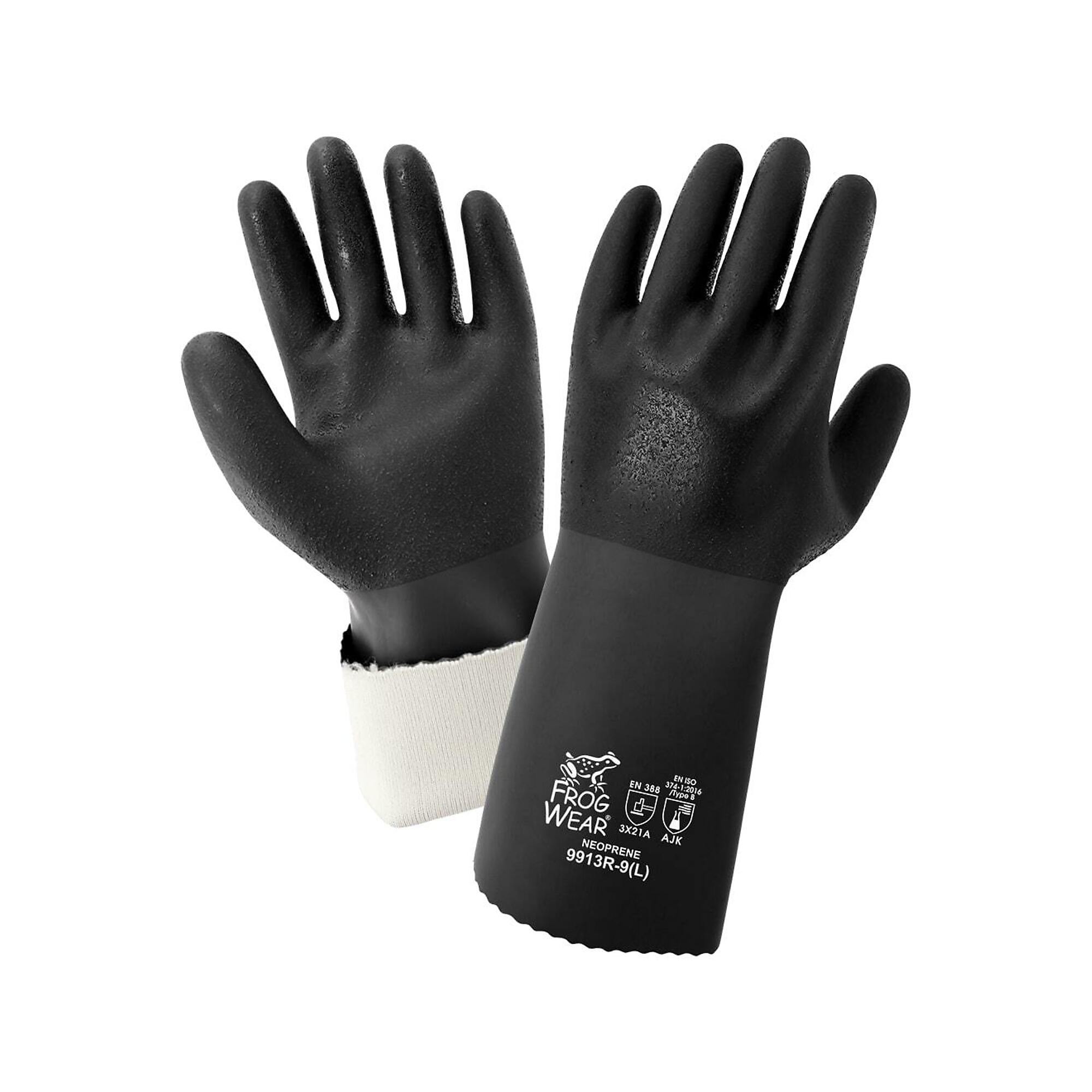 FrogWear Prem 13-Inch Neoprene Rough Finish Chemical Gloves - 12 Pair