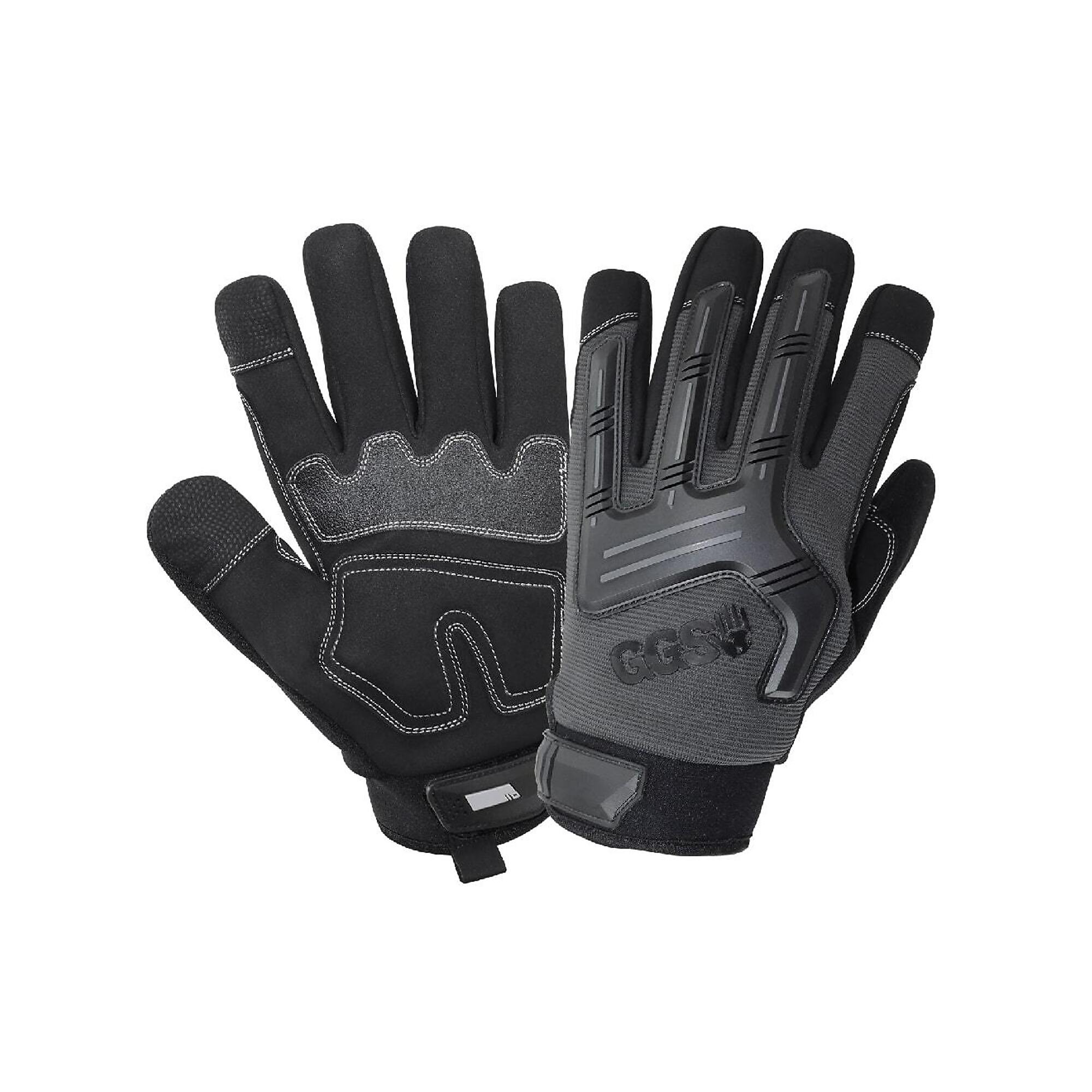 Global Glove Touch Screen Mechanic Gloves W/ Impact Protection - 12 Pairs