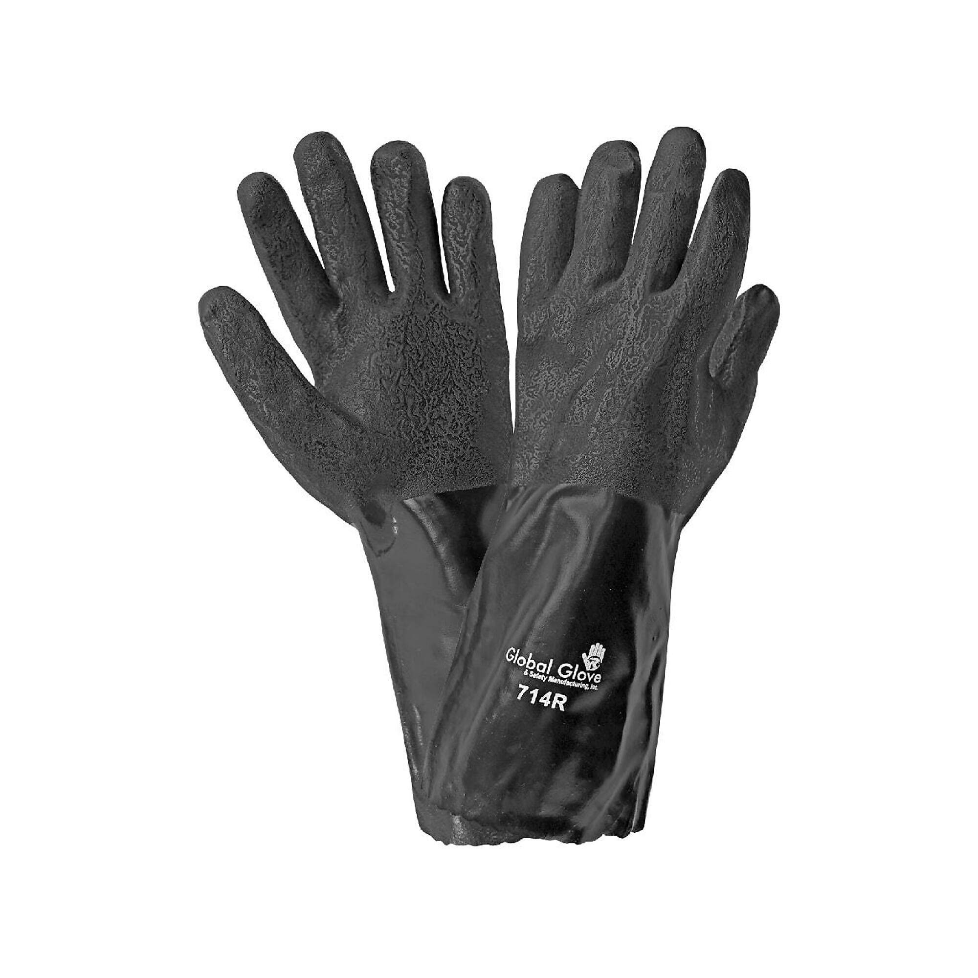 Global Glove 14-Inch Double-Coated PVC Chem Handling Gloves - 12 Pairs