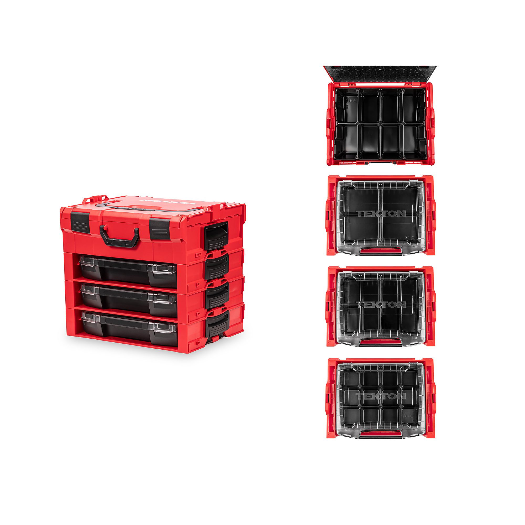 TEKTON 3-Drawer Stack with Tool Box (L-BOXX 2) and Parts Trays | OLB99200