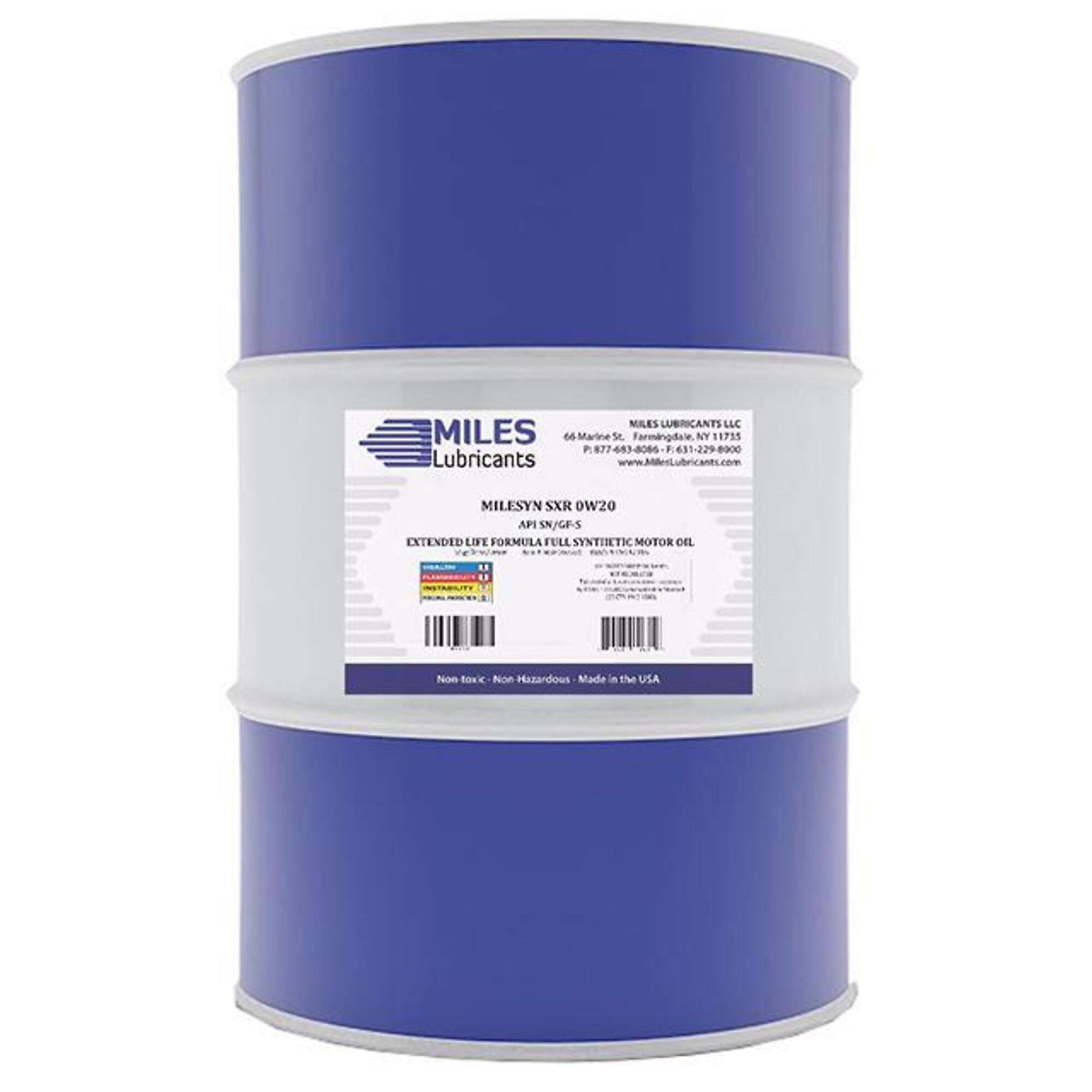 Miles Lubricants Full Synthetic Motor Oil - 0W-20, SN Plus/GF-6, 55-Gal. Drum, Model# MSF100501