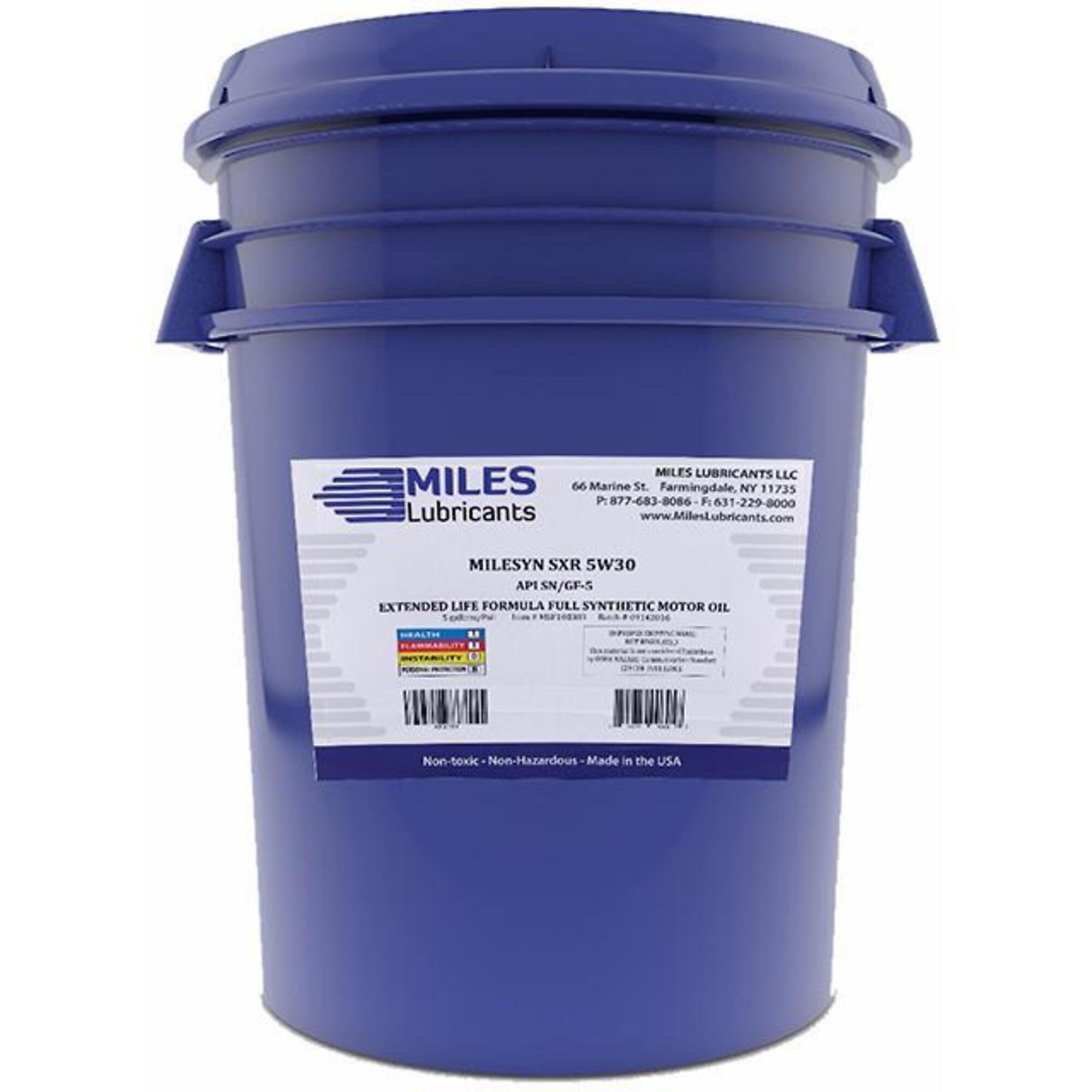 Miles Lubricants SXR 5W30 SN Plus/GF-6 Full Synthetic Motor Oil - 5 Gal. Pail, Model# MSF100303