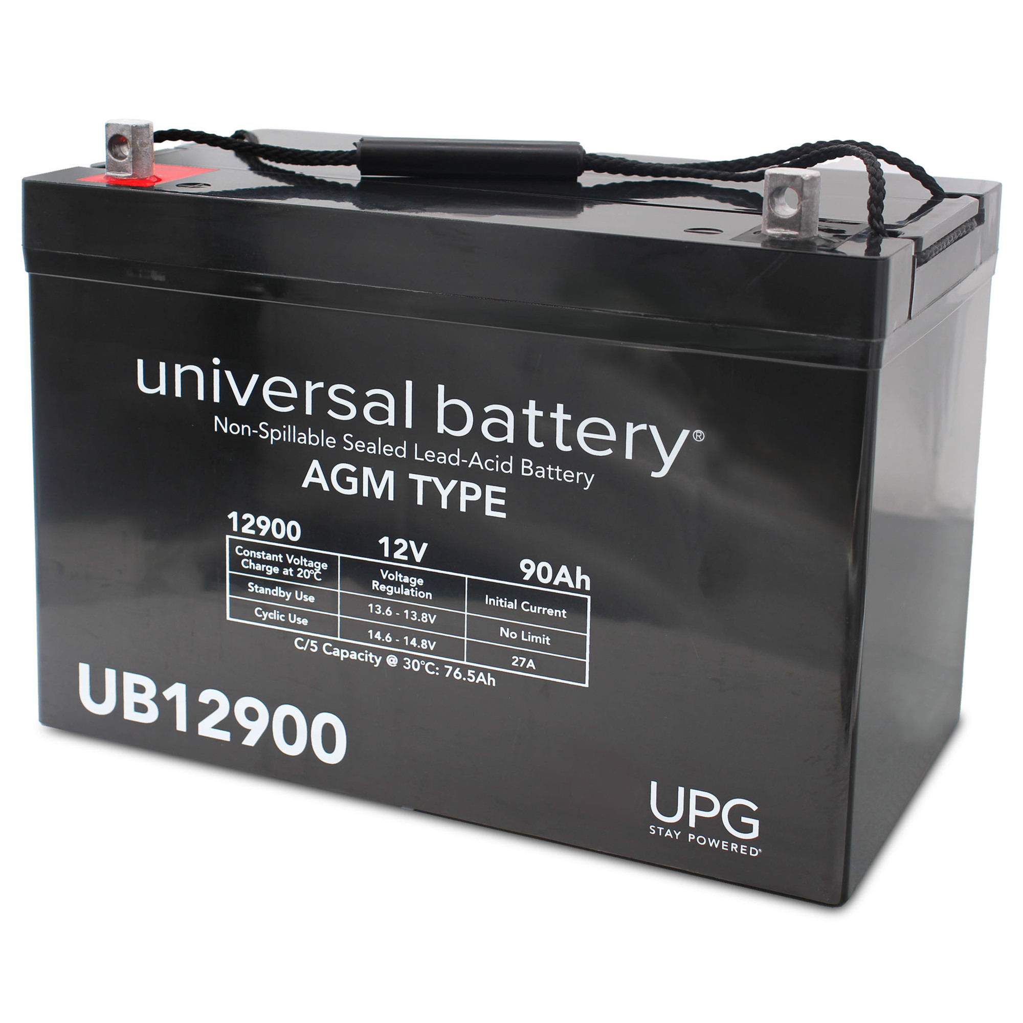 UPG, 12V 90Ah Battery Z1 tabs Group 27 Volts 12 Amp Hours 90 Model# 45826