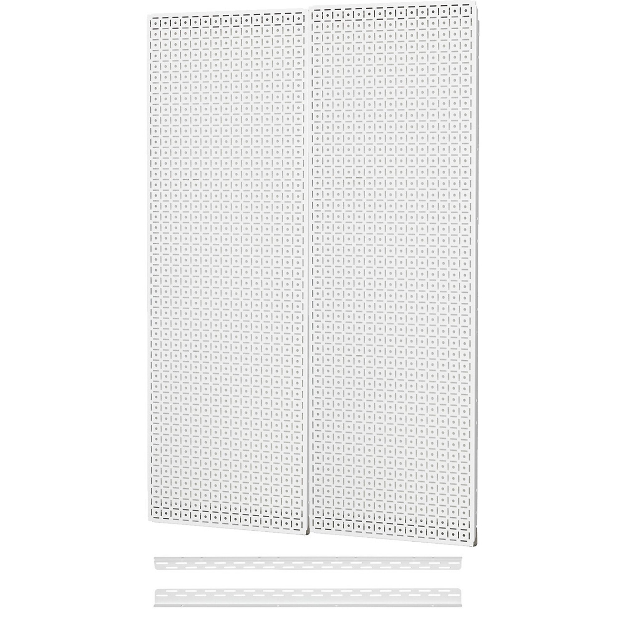 OmniWall, OmniWall metal pegboard storage kit for storage, Length 16 in, Width 48 in, Model# CGS-KIT-16-48-2PK