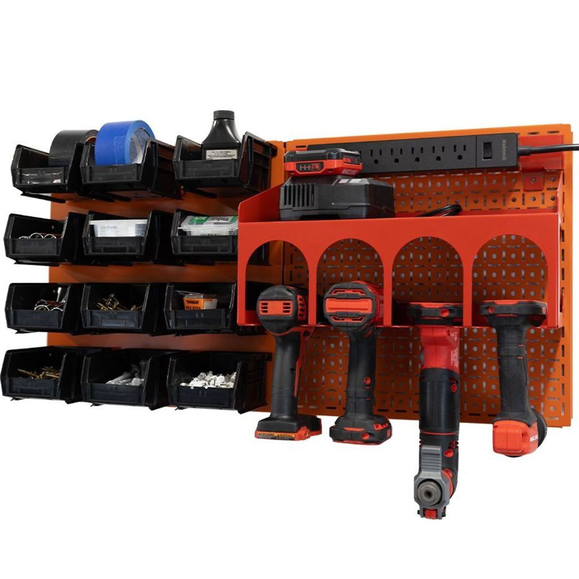 OmniWall, OmniWall metal pegboard storage kit for storage, Length 16 in, Width 16 in, Model# CGS-KIT-PST