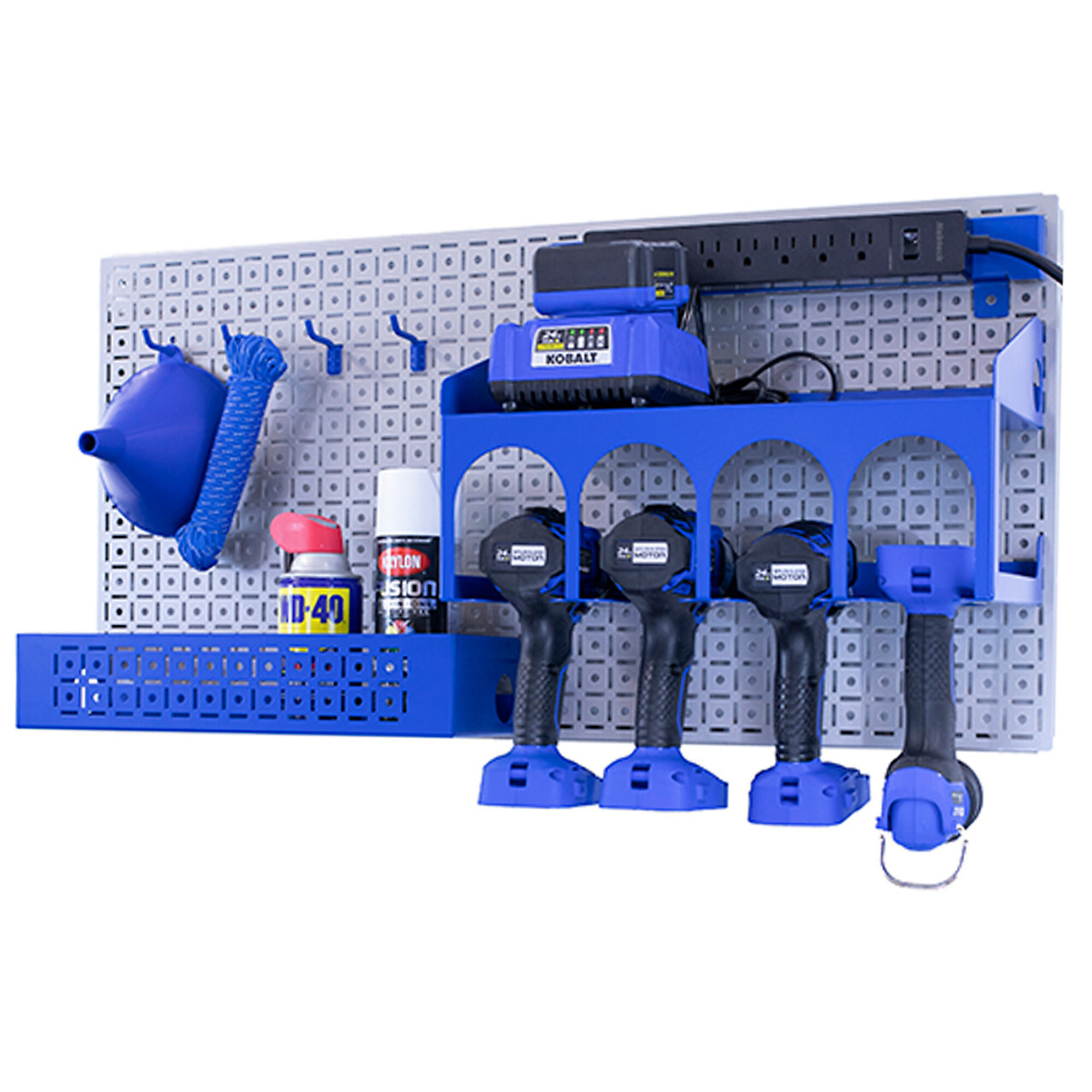 OmniWall, OmniWall metal pegboard storage kit for storage, Length 32 in, Width 16 in, Model# CGS-KIT-HPWR