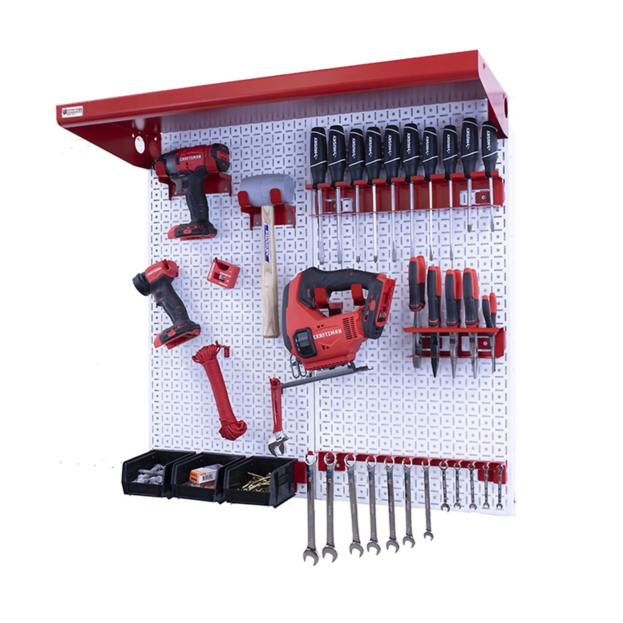 OmniWall, OmniWall metal pegboard storage kit for storage, Length 16 in, Width 32 in, Model# CGS-KIT-2PL