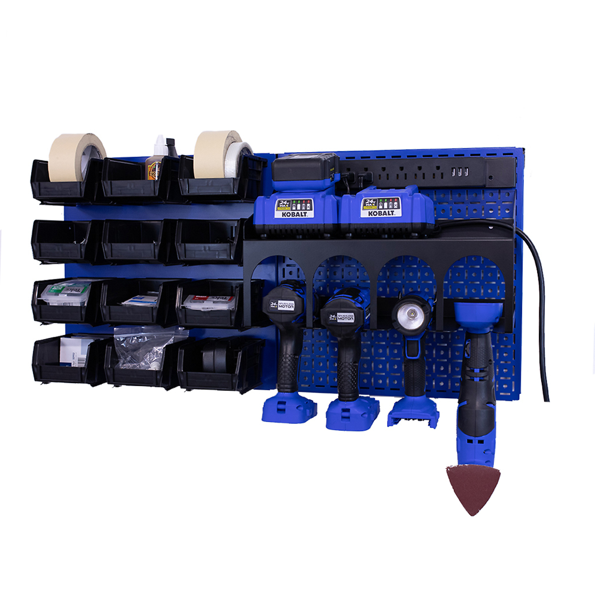 OmniWall, OmniWall metal pegboard storage kit for storage, Length 16 in, Width 16 in, Model# CGS-KIT-PST