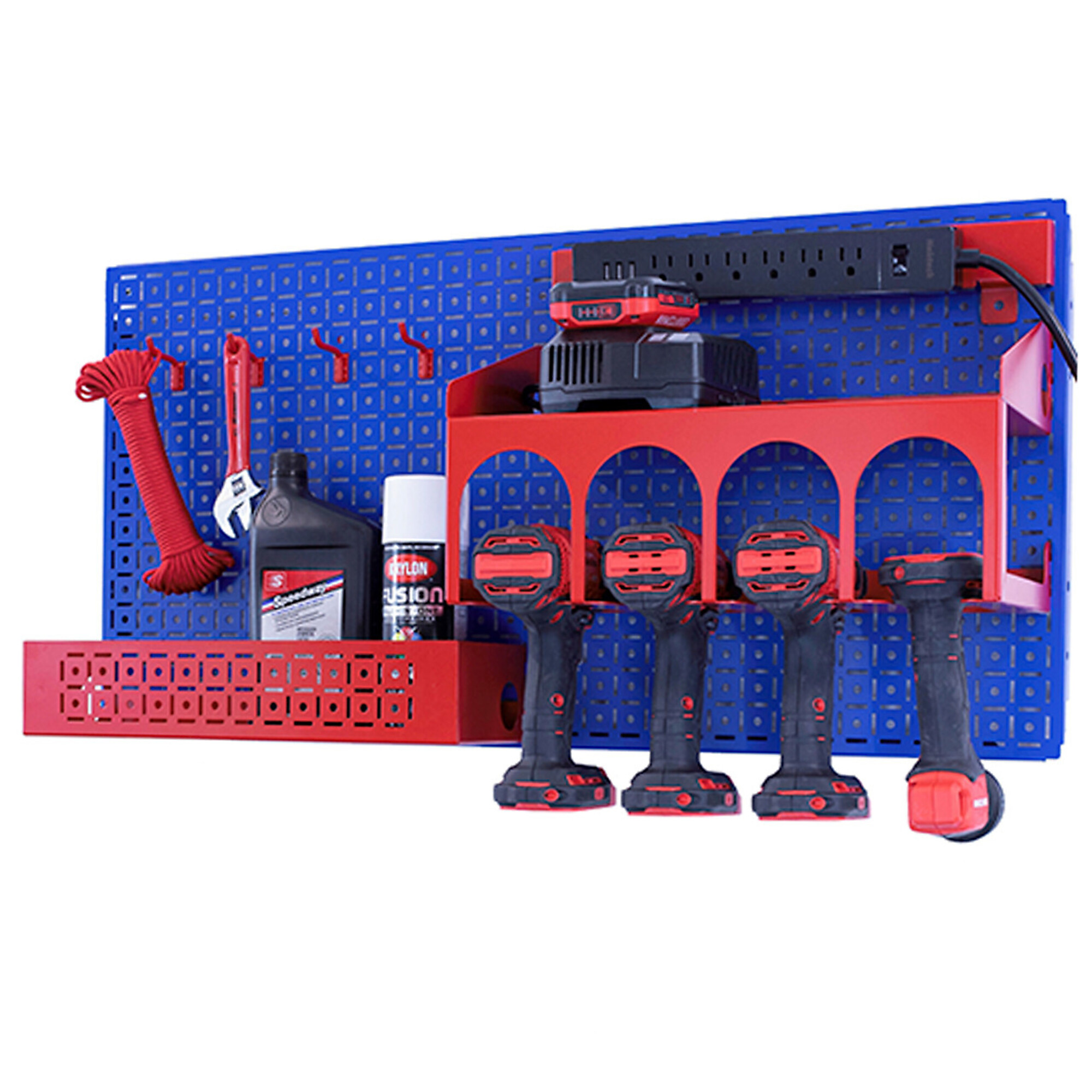 OmniWall, OmniWall metal pegboard storage kit for storage, Length 32 in, Width 16 in, Model# CGS-KIT-HPWR