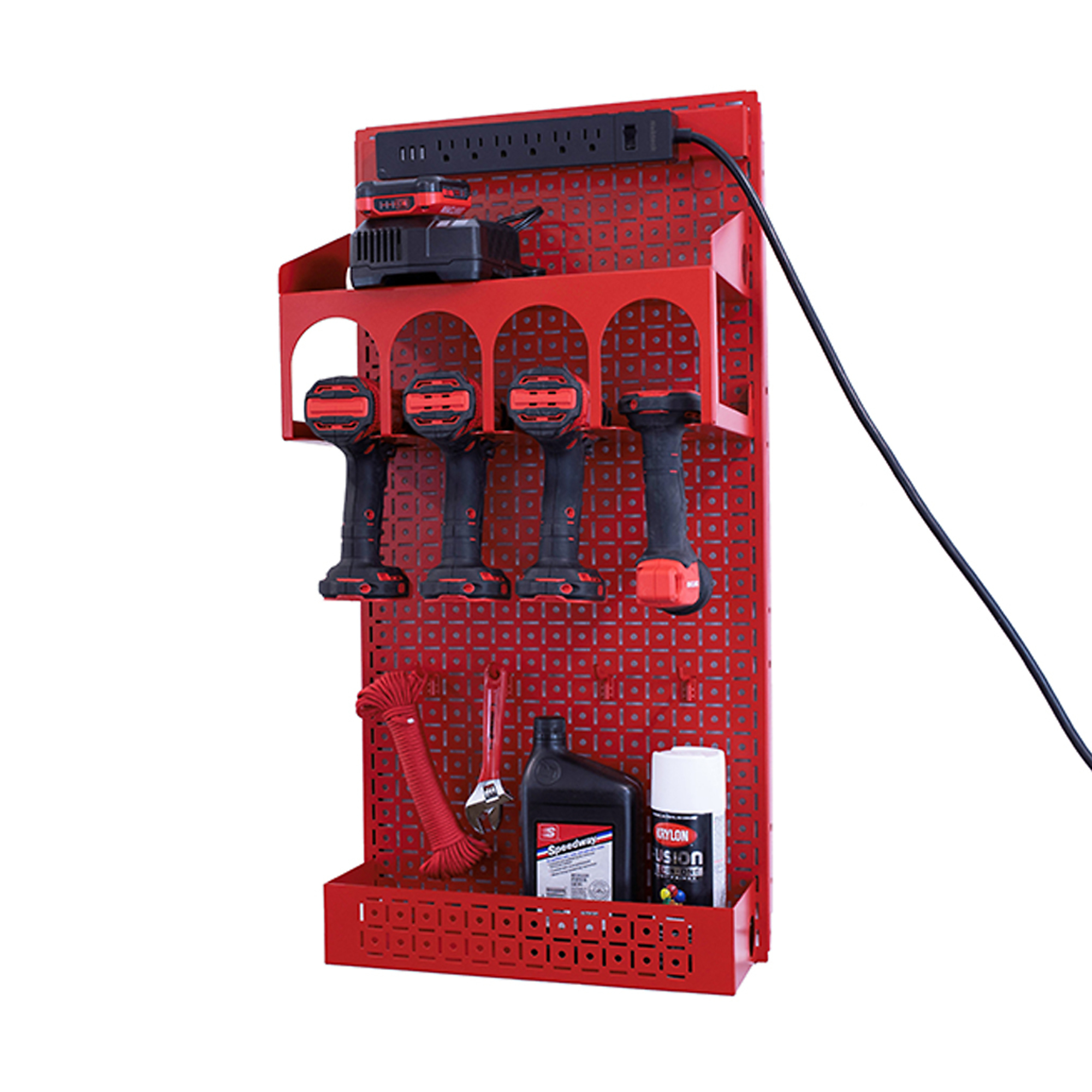OmniWall, OmniWall metal pegboard storage kit for storage, Length 16 in, Width 32 in, Model# CGS-KIT-PWR