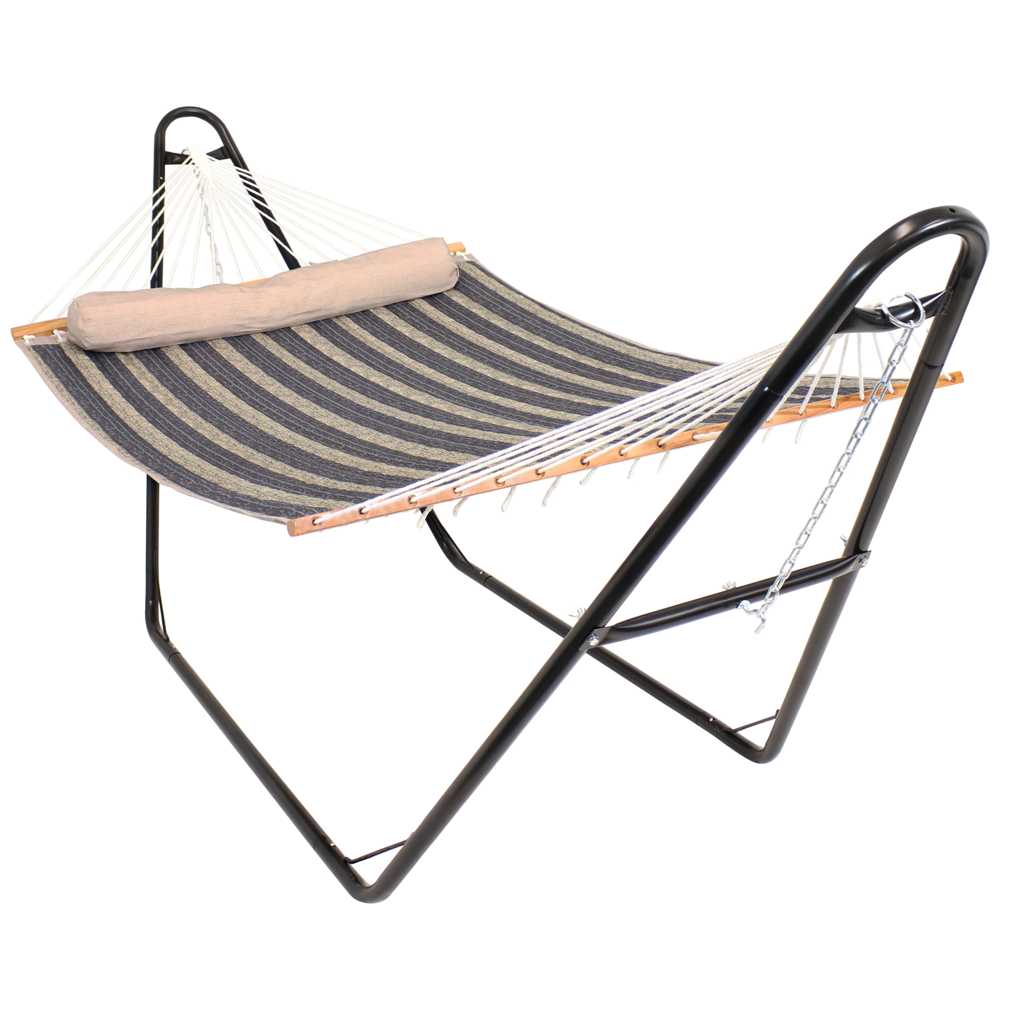 Sunnydaze Decor, Quilted Hammock with Universal Stand, Color Gray, Capacity 450 lb, Material Polyester, Model# QFH-MTS-MHS-COMBO
