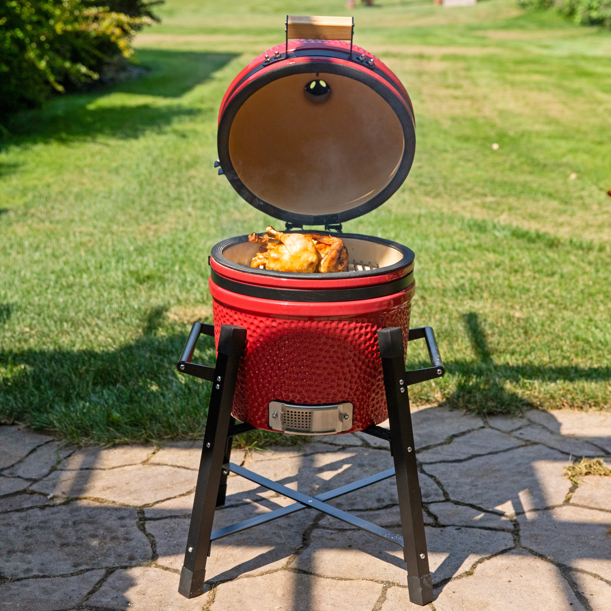杉山金属 BBQマイスター KS-2942 レッド dwos6rj Sunnydaze Decor, Mullite Kamado Grill with Stand - Red, Model# APX