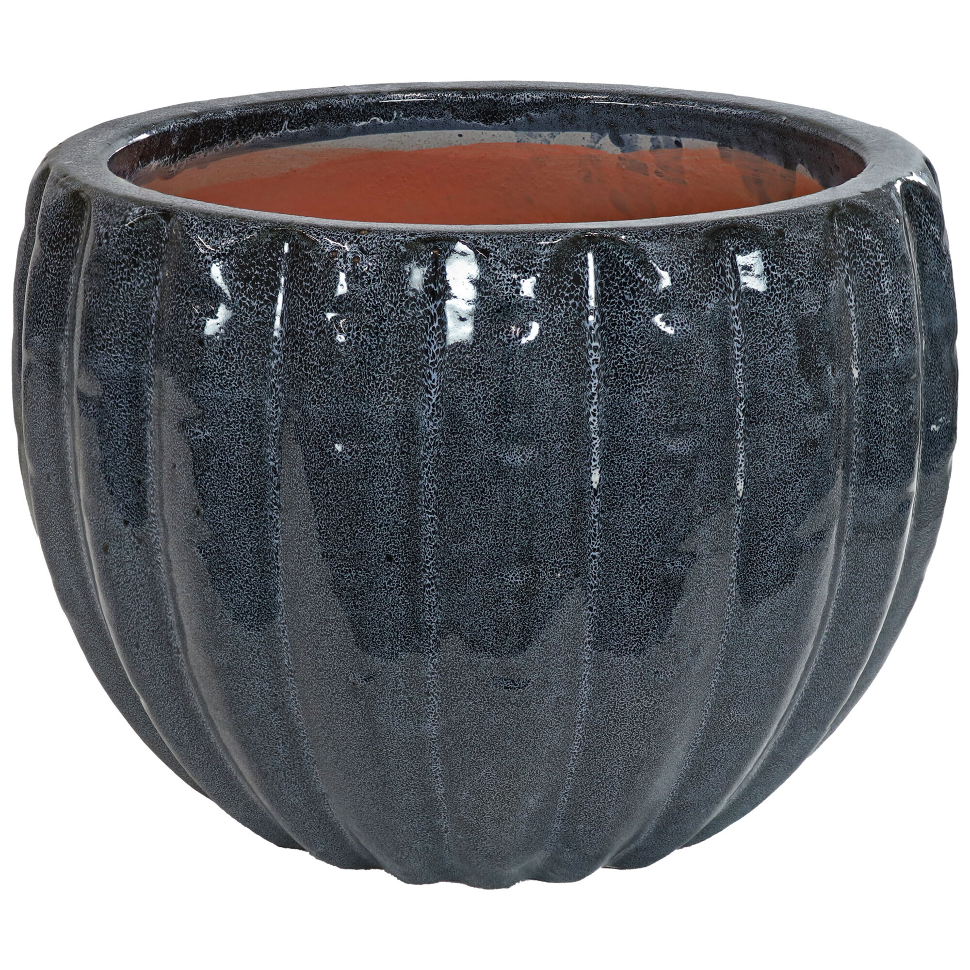 Sunnydaze Decor, 13.5in. Fluted Planter - Black Mist, Container Width 13.5 in, Material Ceramic, Model# VBD-691