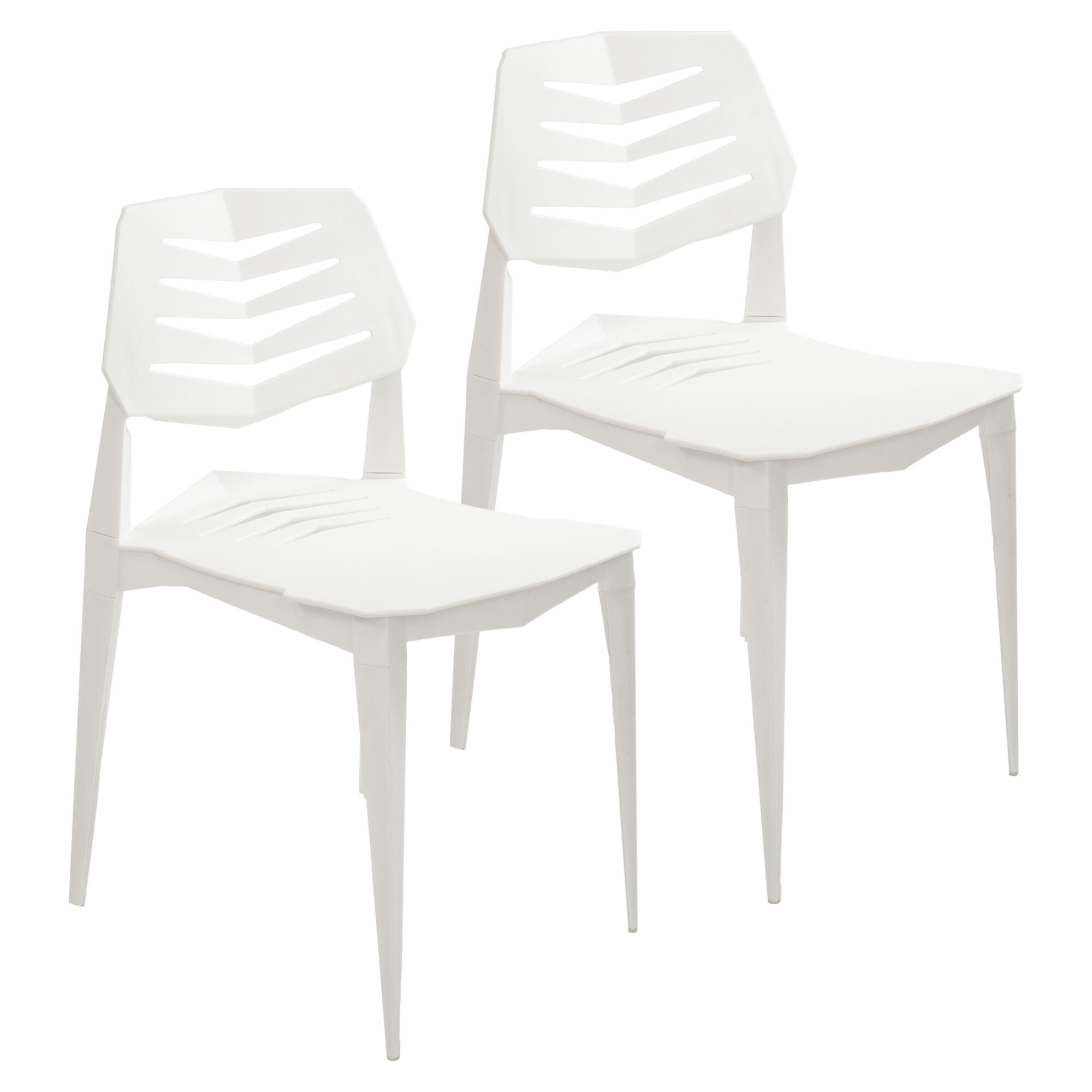 Sunnydaze Decor, 2 Matisse Plastic Dining Chairs - White, Primary Color White, Material Polypropylene, Width 16.5 in, Model# SUP-3872