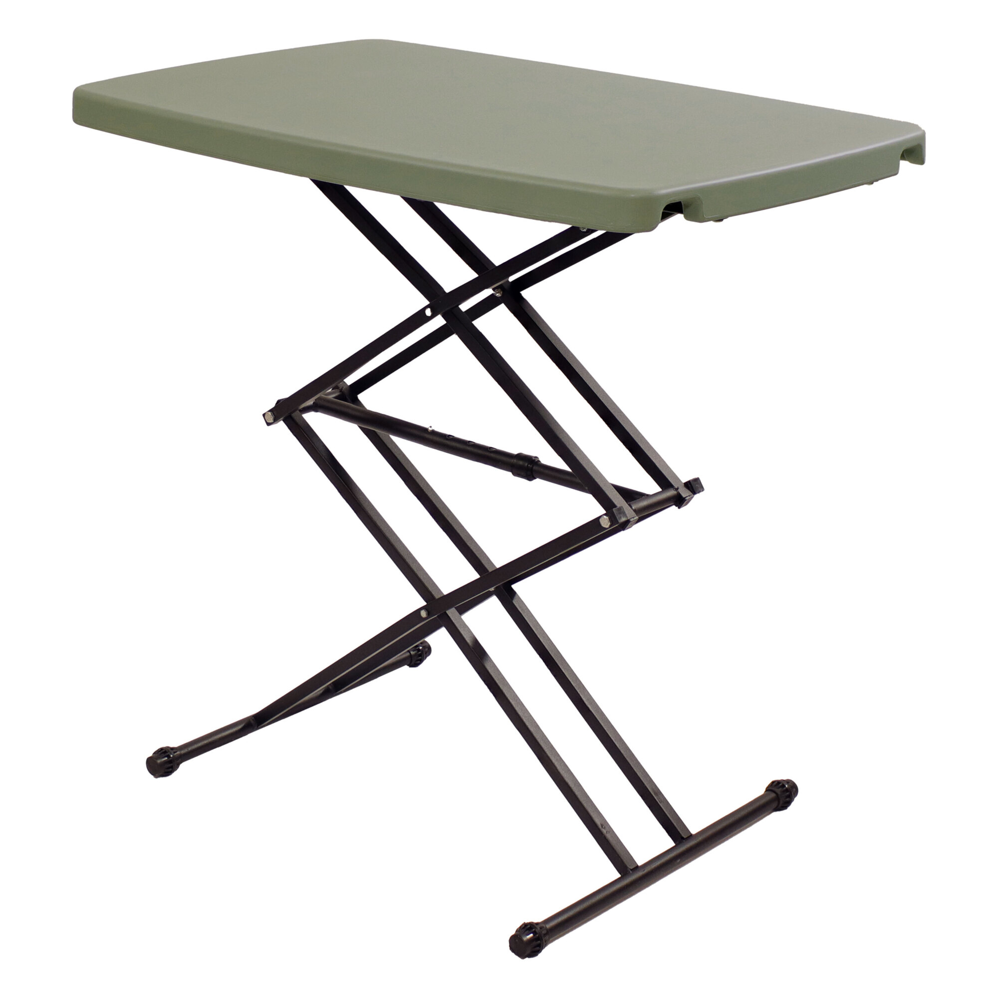 Sunnydaze Decor Adjustable Height Rectangle Patio Table - 29.5in. Height, Gray, Powder-Coated Iron Legs, Model# SUP-356