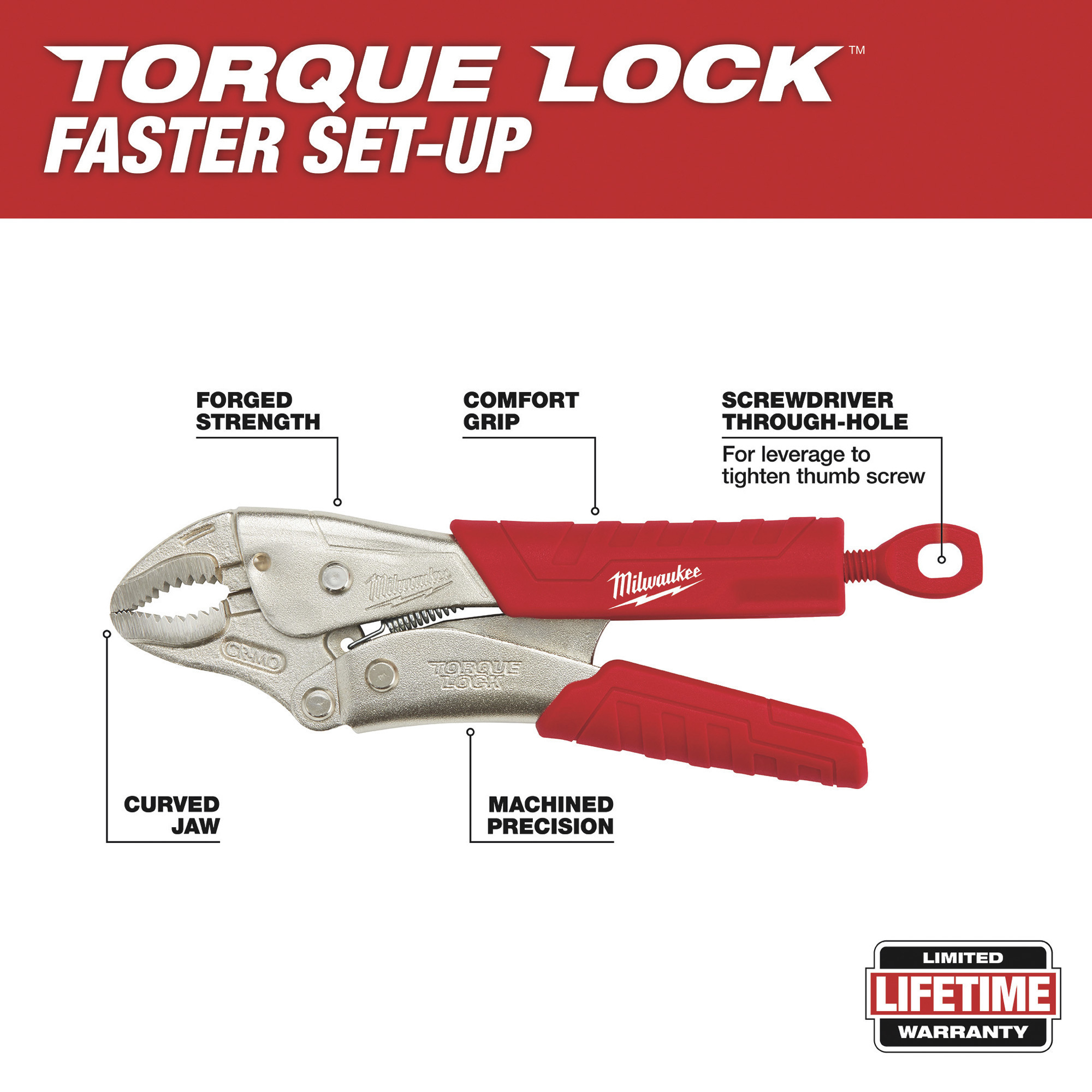 Milwaukee Torque-Lock Curved-Jaw Locking Pliers Set, 2-Pc., 7in