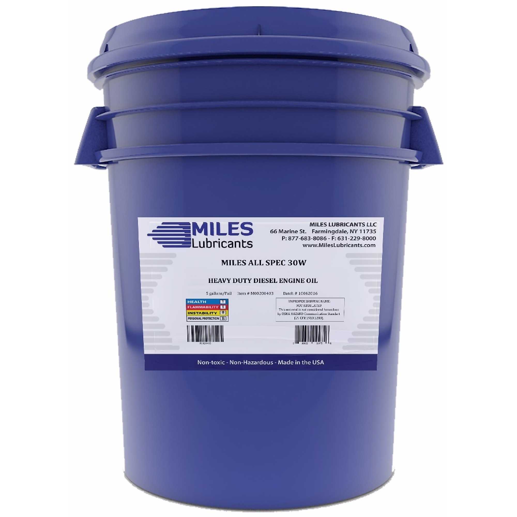 Miles Lubricants All Spec 30W Motor Oil - 5 Gal. Pail, Model# M00200403