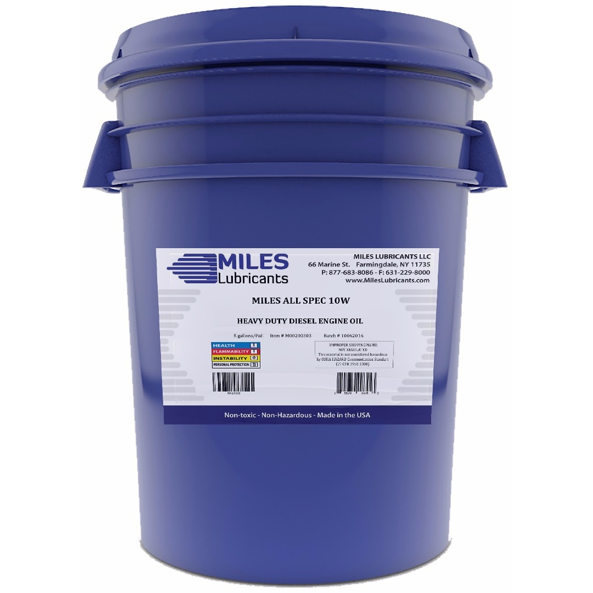 Miles Lubricants All Spec 10W Motor Oil - 5 Gal. Pail, Model# M00200303
