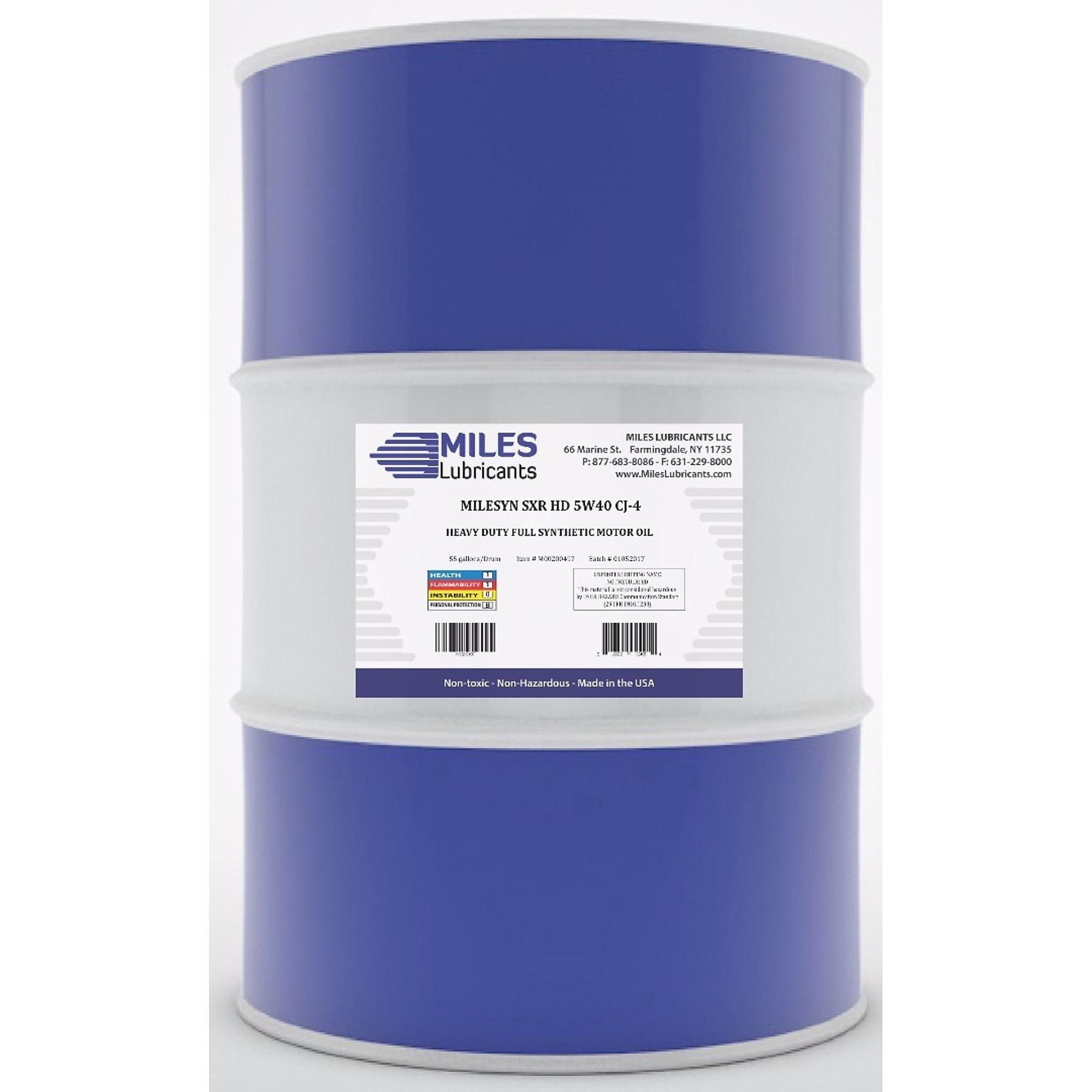 Miles Lubricants MILESYN SXR HD 5W40 CK-4 Oil - 55 Gal. Drum, Full Synthetic, Heavy-Duty, Model# M00200497