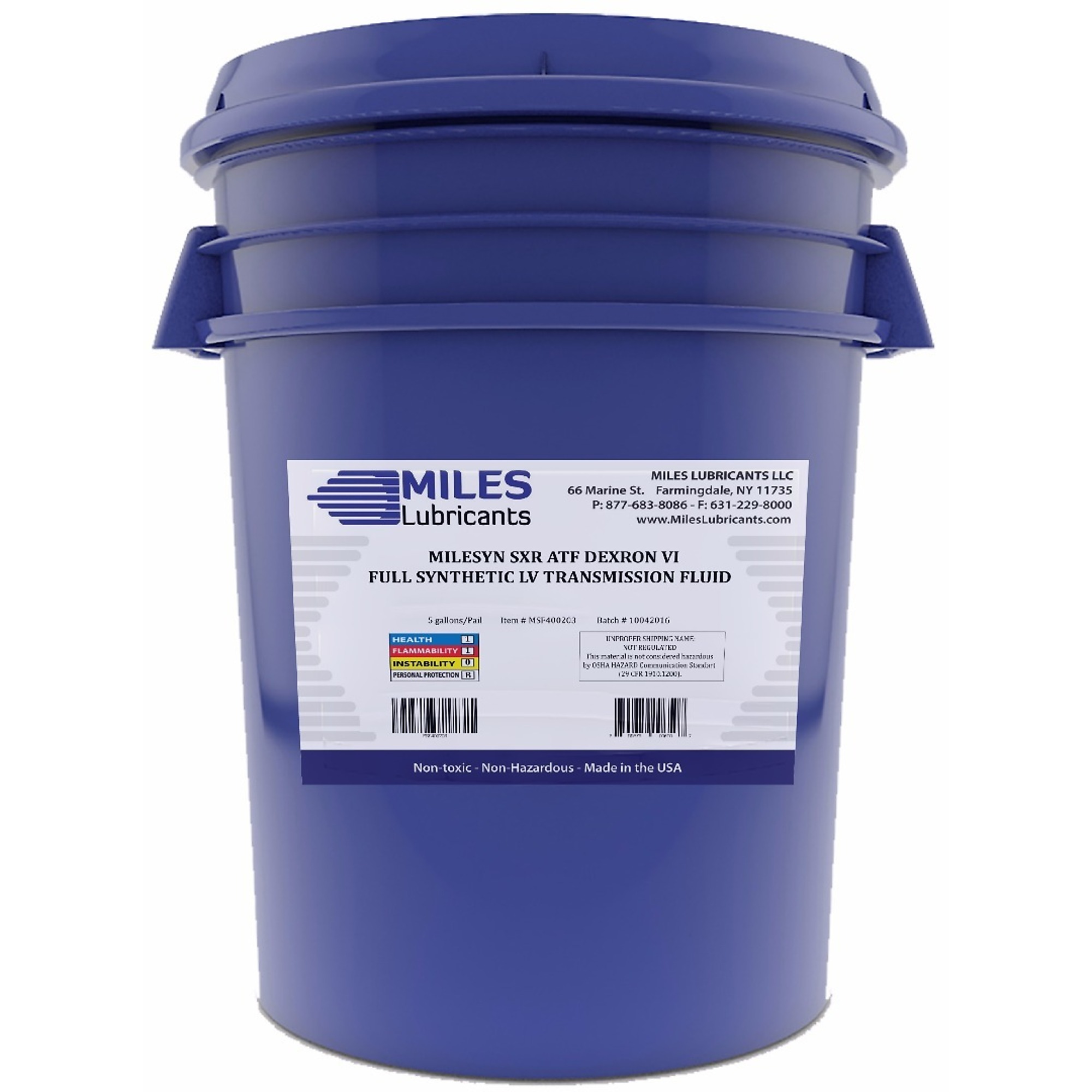 Miles Lubricants MILESYN SXR ATF - 5 Gal. Pail, 100% Synthetic, Multi-Vehicle, Model# MSF400203