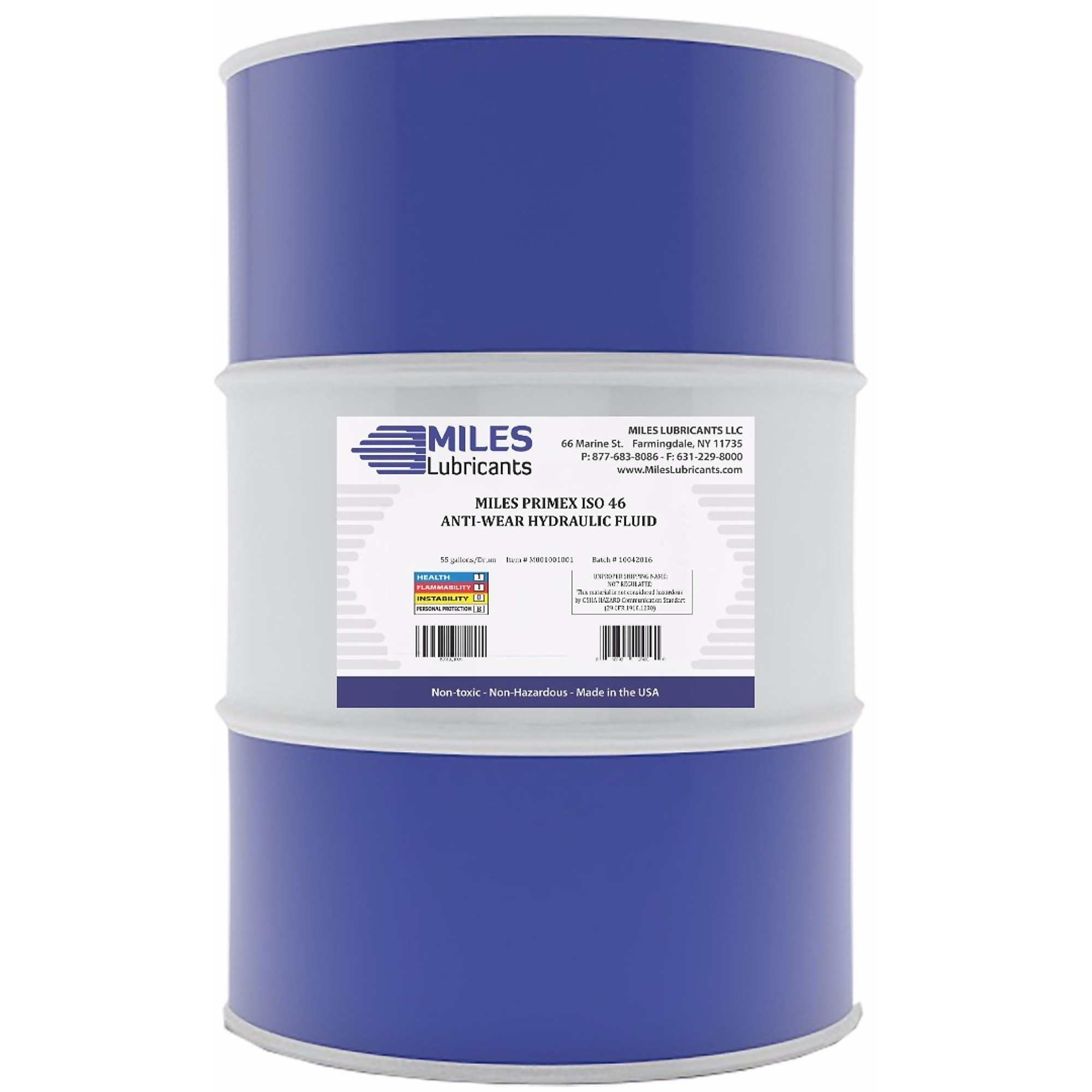 Miles Lubricants Primex-46 Anti-Wear Hydraulic Fluid - 55-Gal. Drum, Model# M001001001