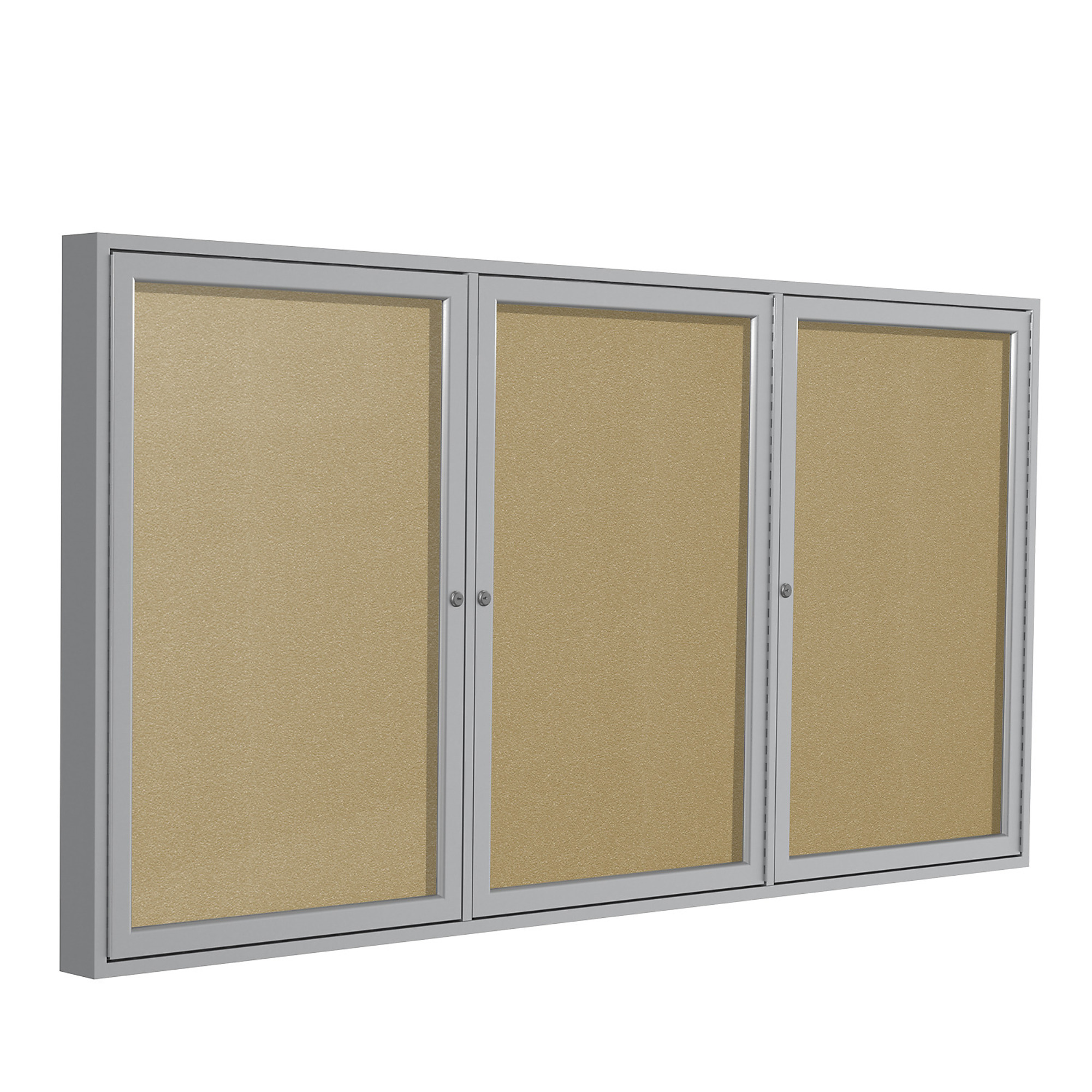 Ghent, 3 Door Vinyl Bulletin Board w/Alum 4ft.x6ft., CM, Color Finish Brown, Model# PA34872VX-181