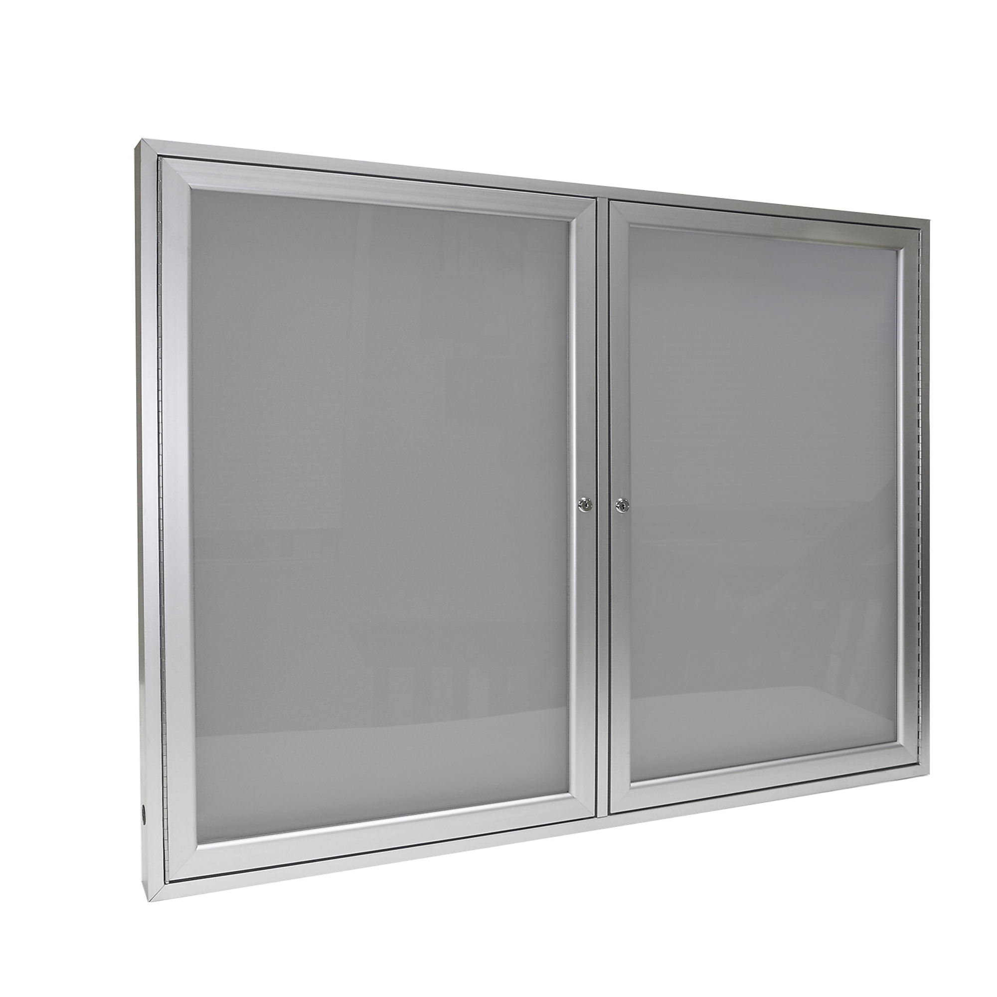 Ghent, 2 Door Vinyl Bulletin Board w/Alum 3ft.x5ft., SV, Color Finish Silver, Model# PA23660VX-193