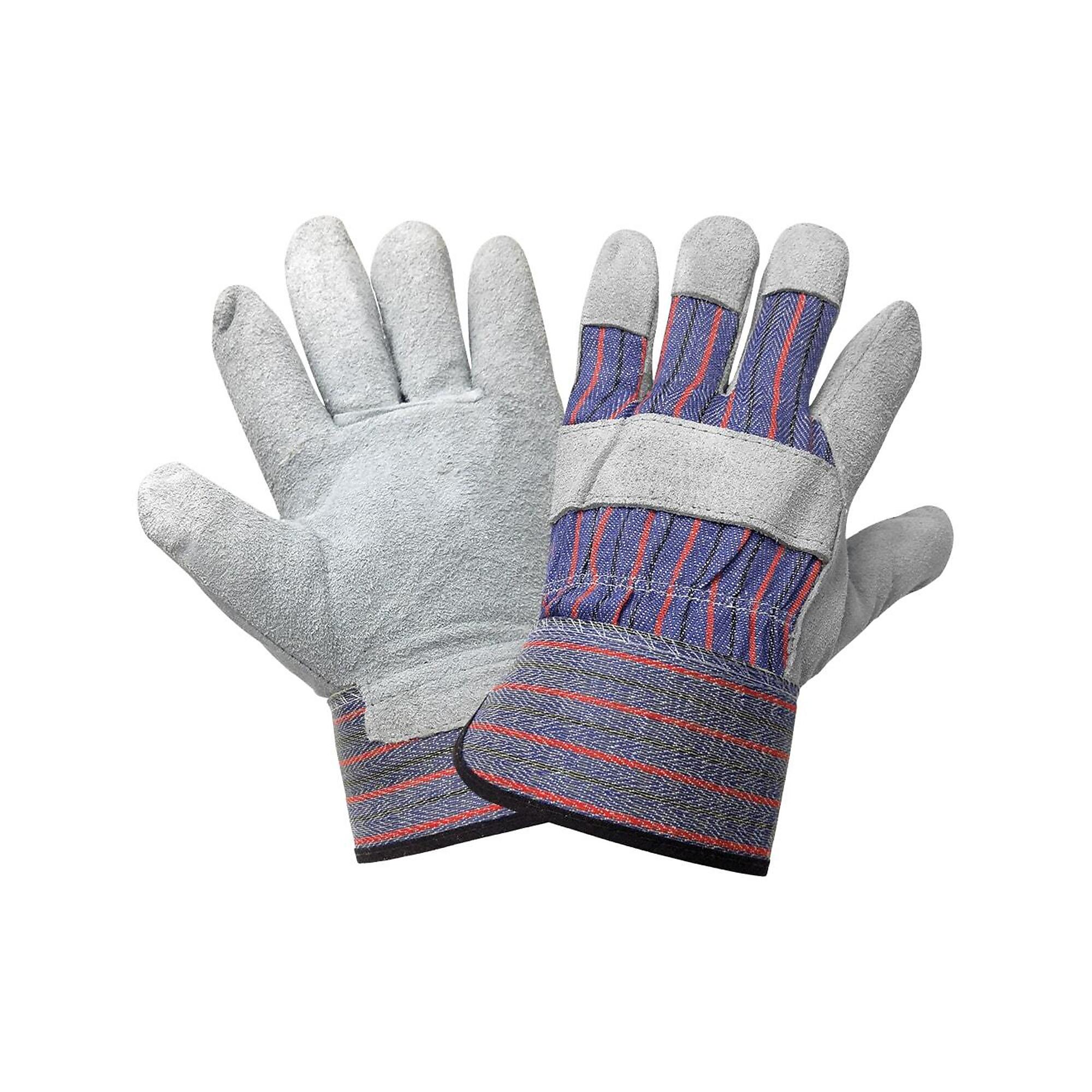 Global Glove Split Cowhide, Gunn Cut, Leather Palm Gloves - 72 Pairs