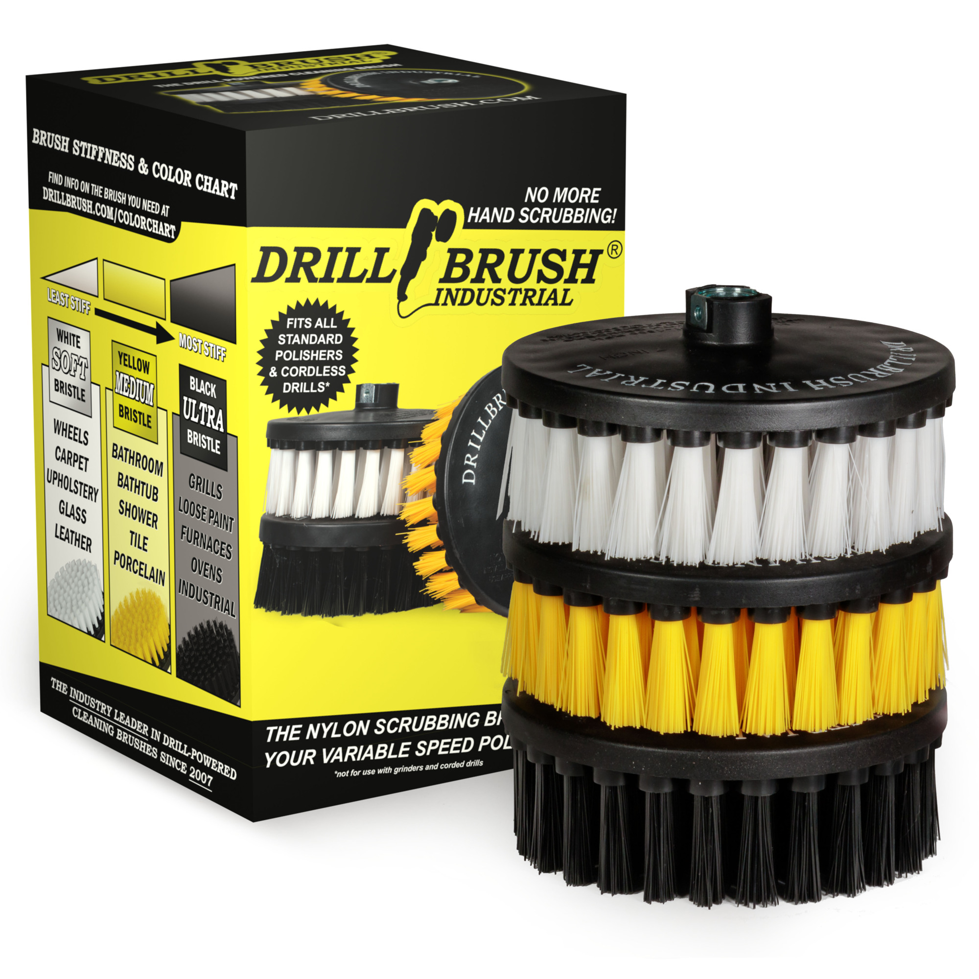 Drillbrush, 7in. Variety Cleaning Kit for 5/8x11 Hub Polisher, Included (qty.) 1 Model# 7in-L-WYK-T-DB