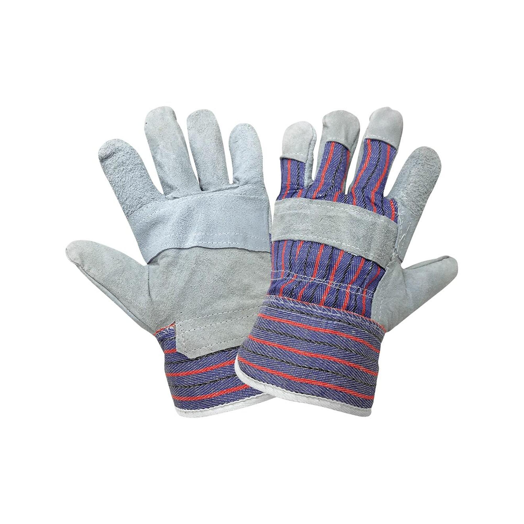 Global Glove Split Cowhide Leather Patch Palm Gloves - 72 Pairs