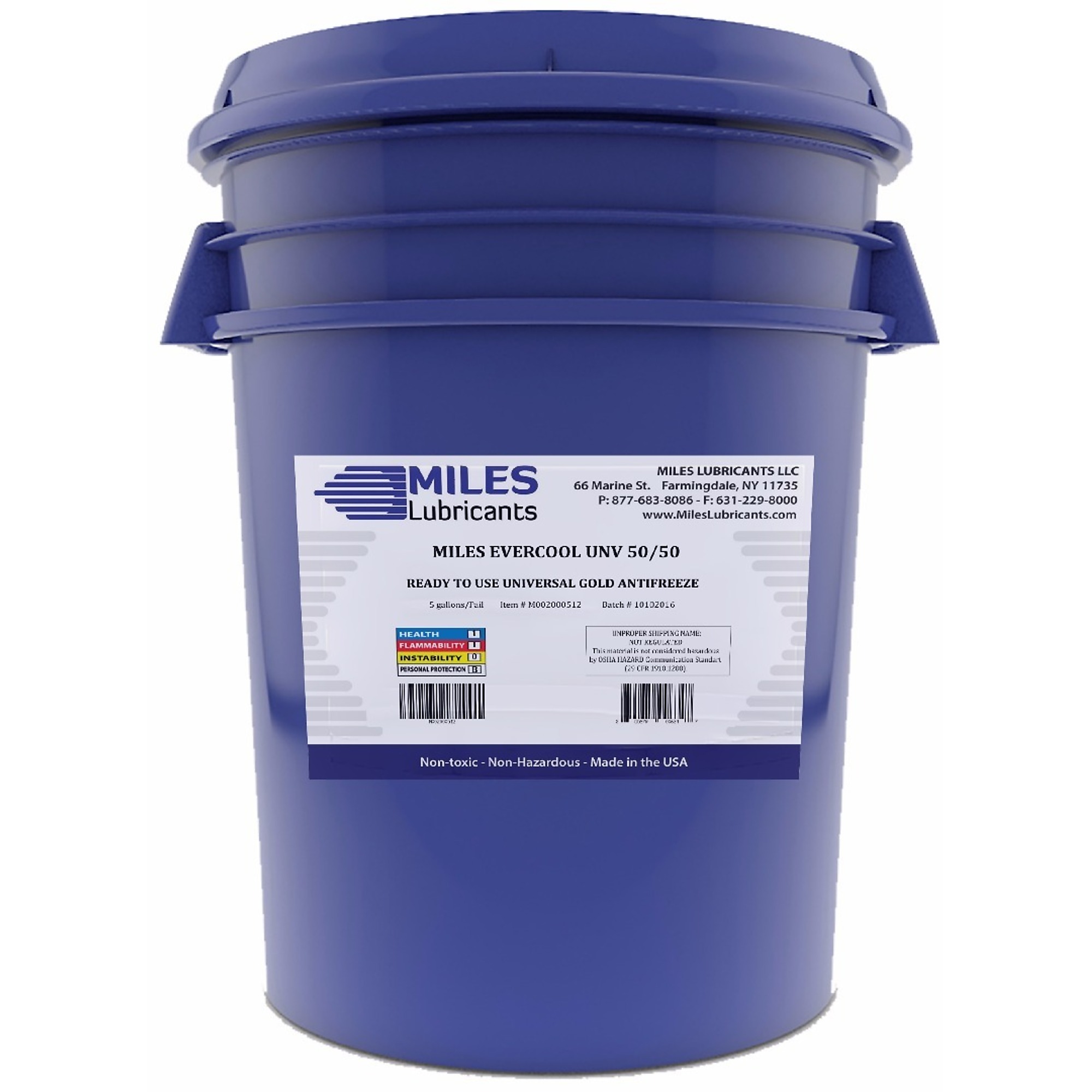 Miles Lubricants Evercool UNV 50/50 Antifreeze/Coolant - 5 Gal. Pail, Model# M002000512