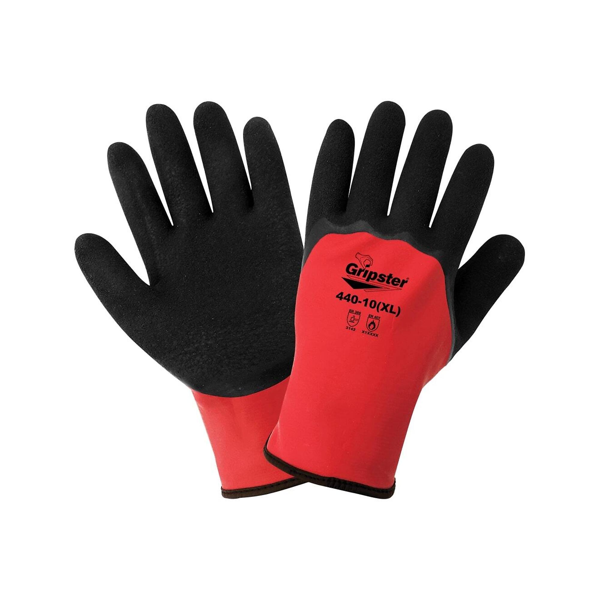 Global Glove 15ga Nylon, Double-Coated Latex Palm Gloves - 12 Pairs