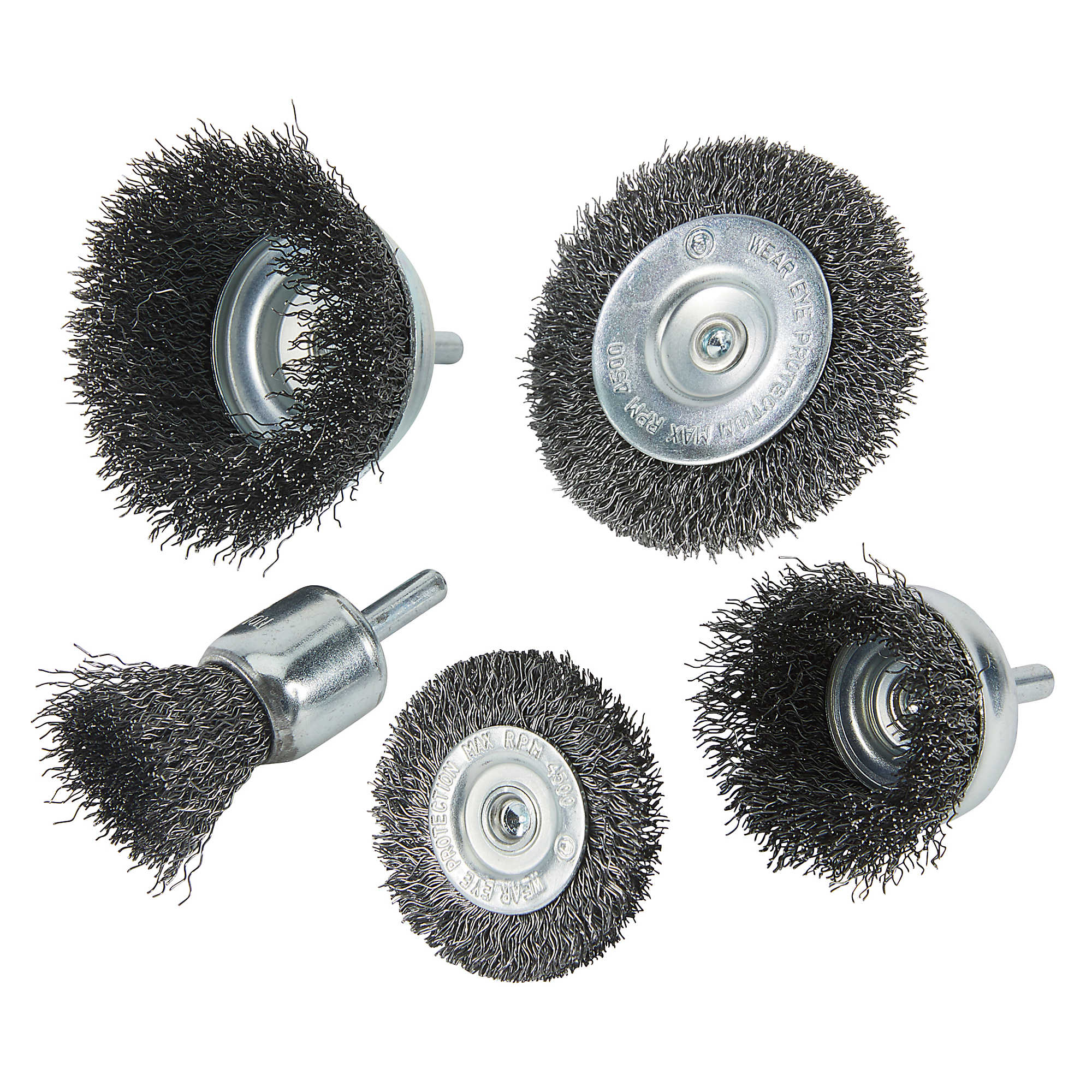 Klutch Steel Wheel/Cup Brush Set, 5 Pcs.