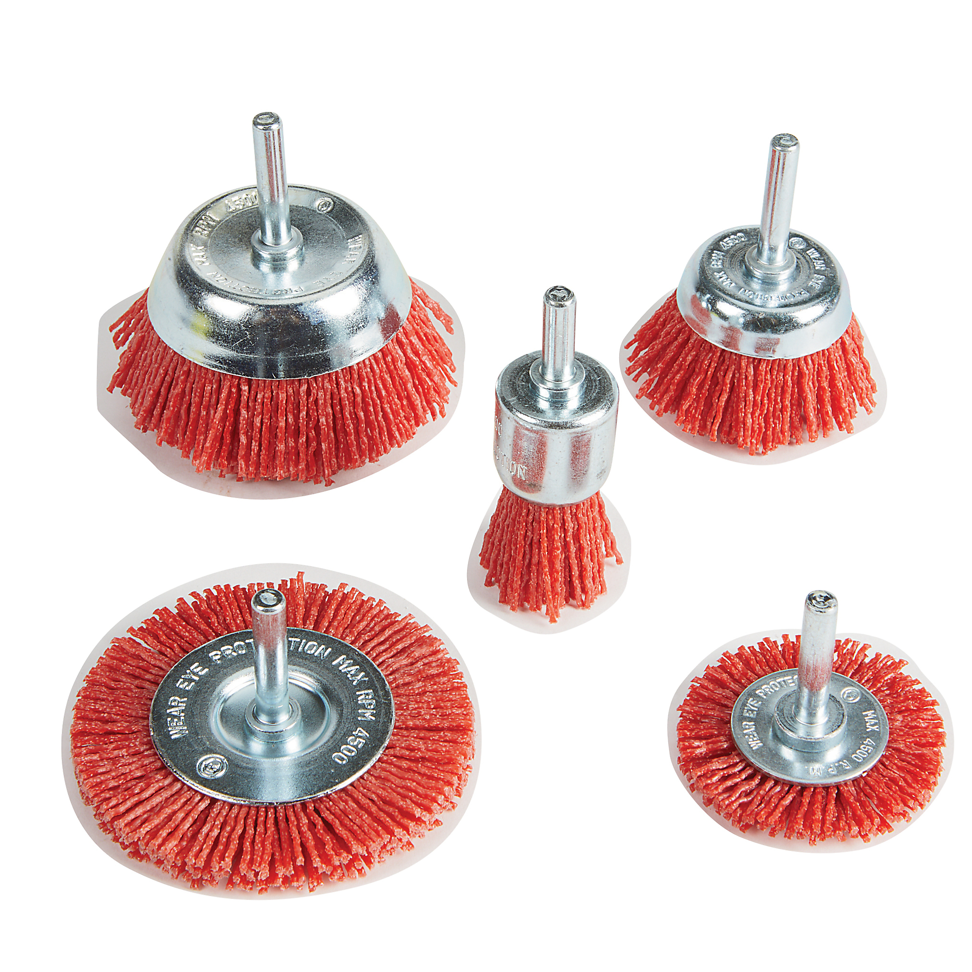 Klutch Poly Wheel/Cup Brush Set, 5 Pcs.