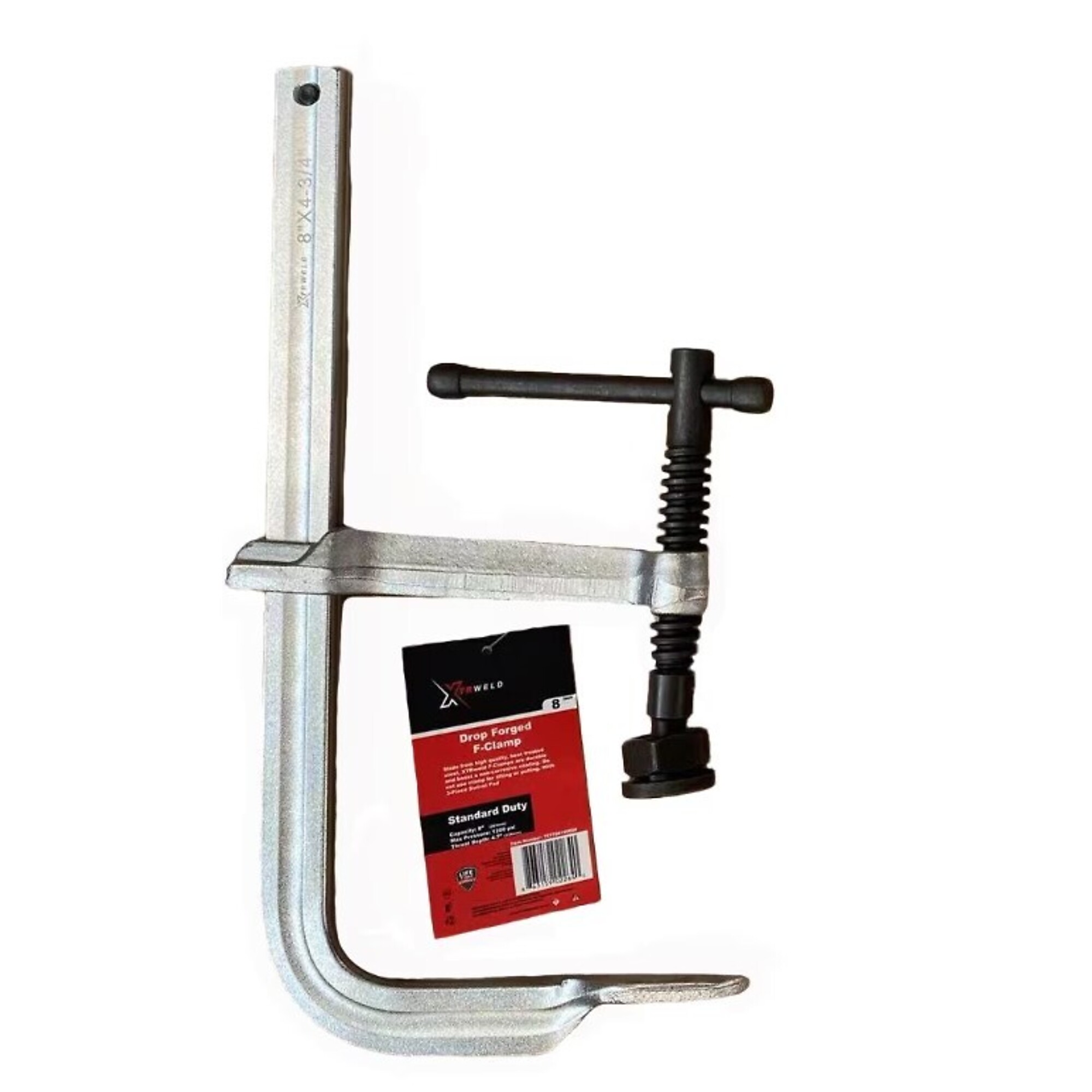 XTRweld Welding Clamp - 16in., F-Style, 1200 PSI, 3-Piece Swivel Pad, Steel, Model# XTRTCFF161200SD