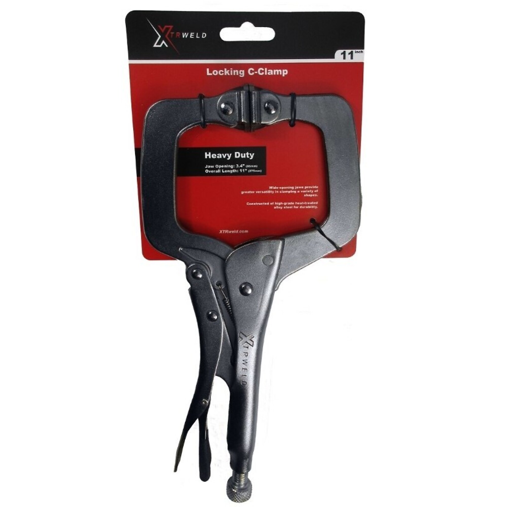 XTRweld Locking Welding Pliers - 14in., Swivel Pad, Steel, Black Nickel Chrome, Model# XTRTPLS14SP