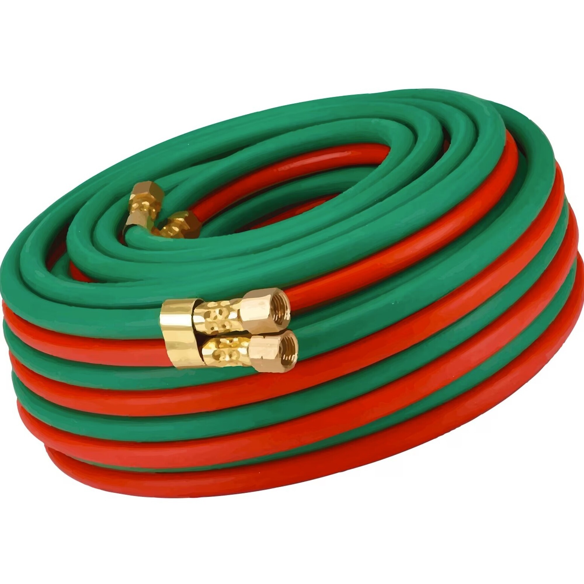 XTRweld Twin Hose Grade T - 50ft., BB Fittings, 1/4in. Diameter, Red/Green, Model# XTRHTWT14BB50