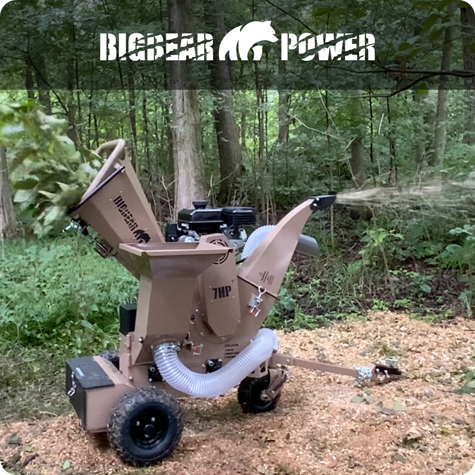 BigBear Power, 3in. 7 HP Chipper Shredder, Vacuum Electric Start
