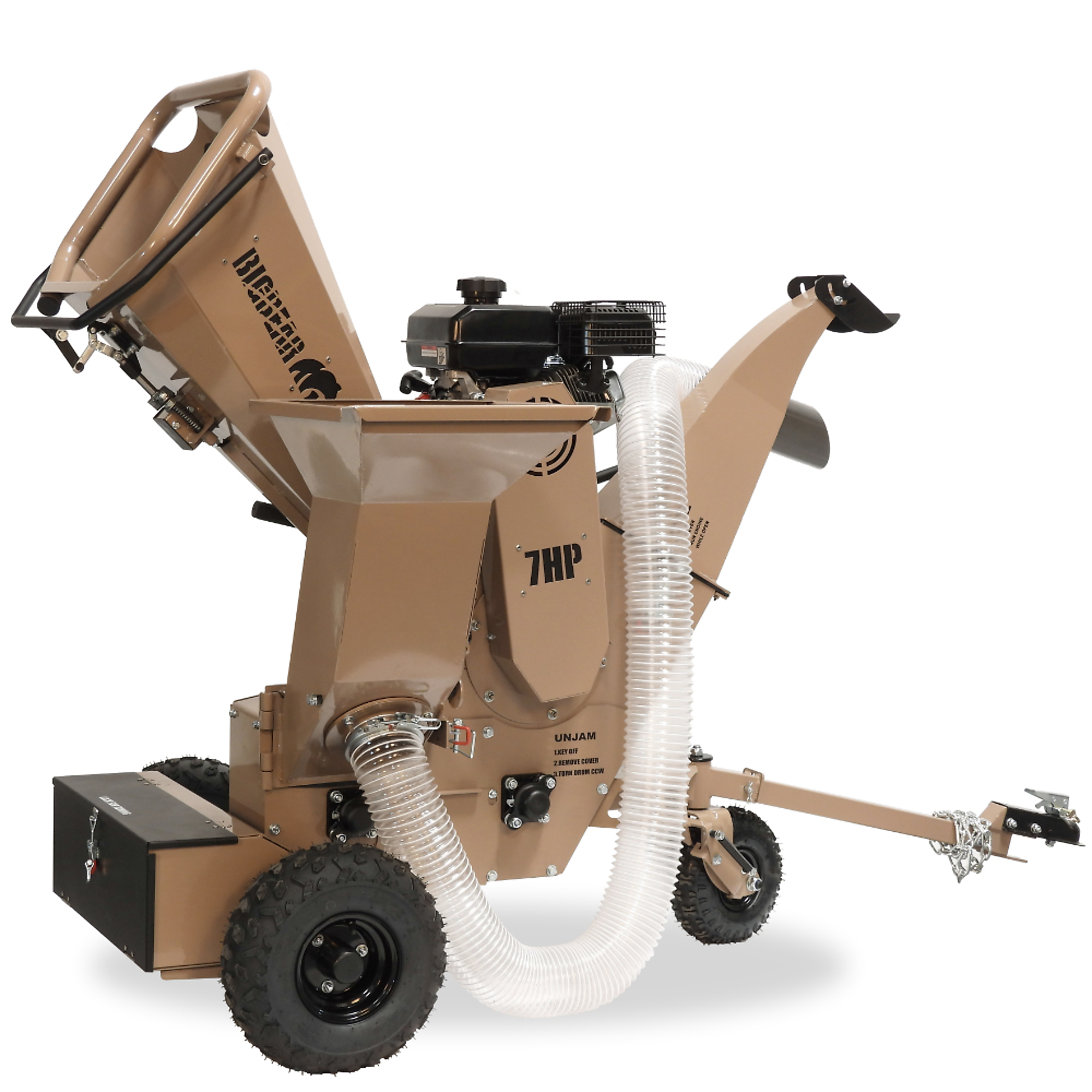 BigBear Power, 3in. 7 HP Chipper Shredder, Vacuum, Recoil Start, Engine Displacement 212 cc, Horsepower 7 Max. Cutting Thickness 3.4 in, Model# BBC31