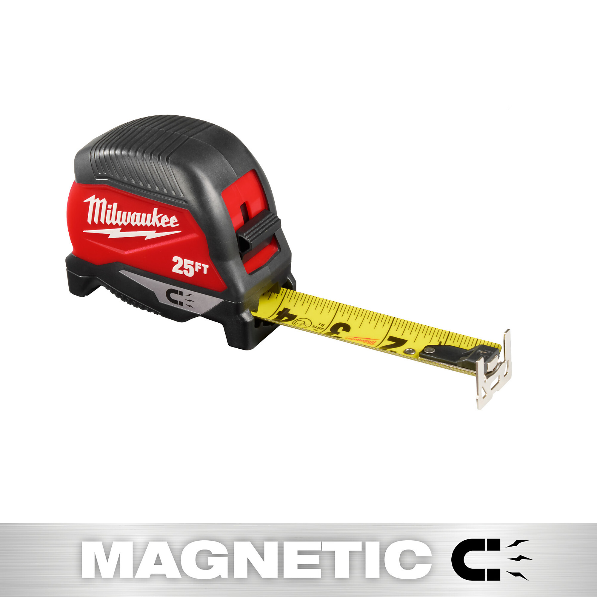 Milwaukee, 25ft. Magnetic Tape Measure, Measures Up To 25 ft, Model# 48-22-1025M